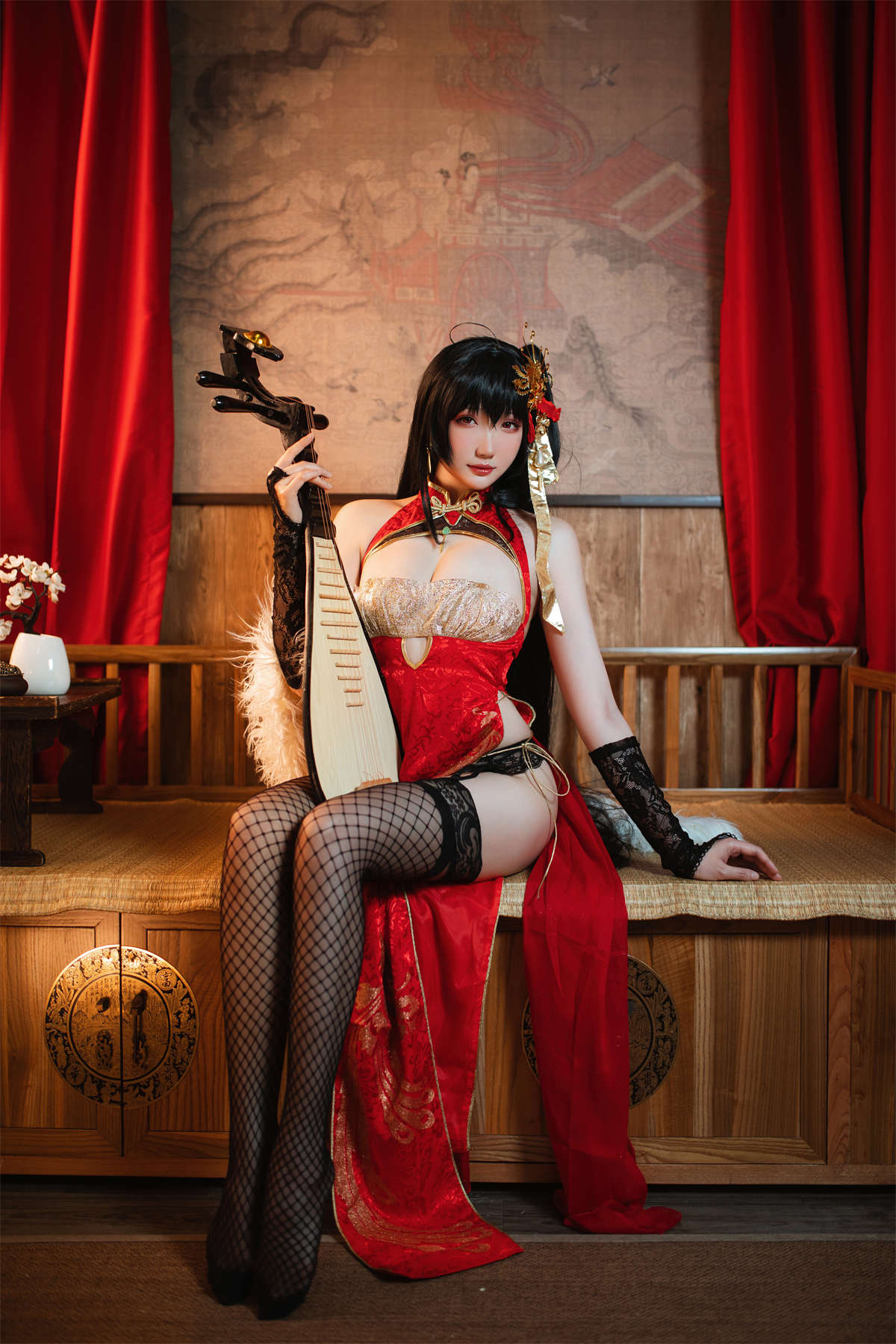 图片[2]-微博知名coser瓜希酱 大凤旗袍-日更街拍