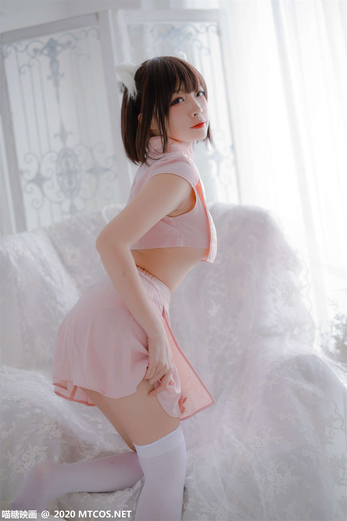 图片[2]-喵糖映画 HML.026 粉系旗袍-日更街拍