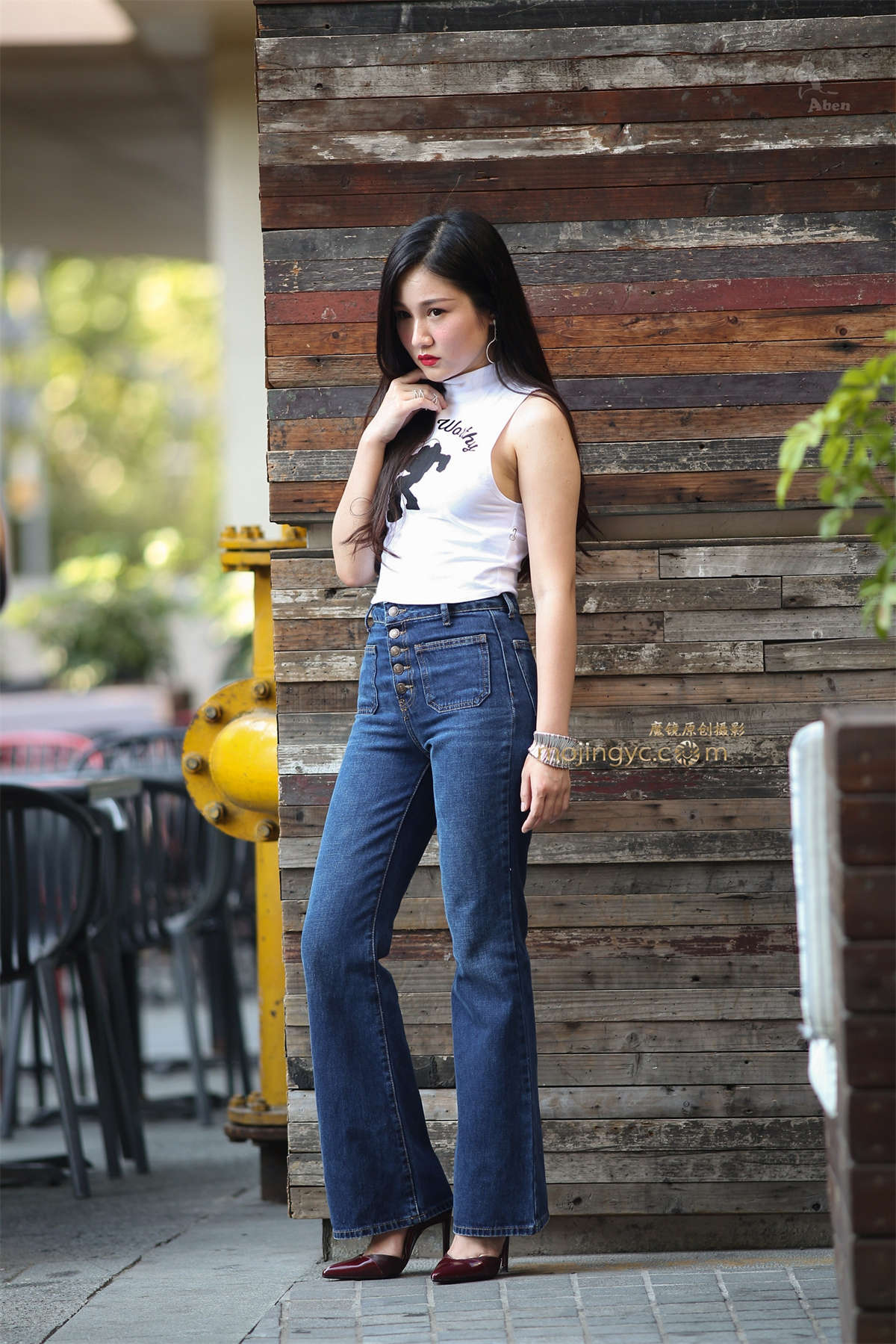 阿奔.2016.8.21.无袖衫 喇叭牛仔.19p-日更街拍