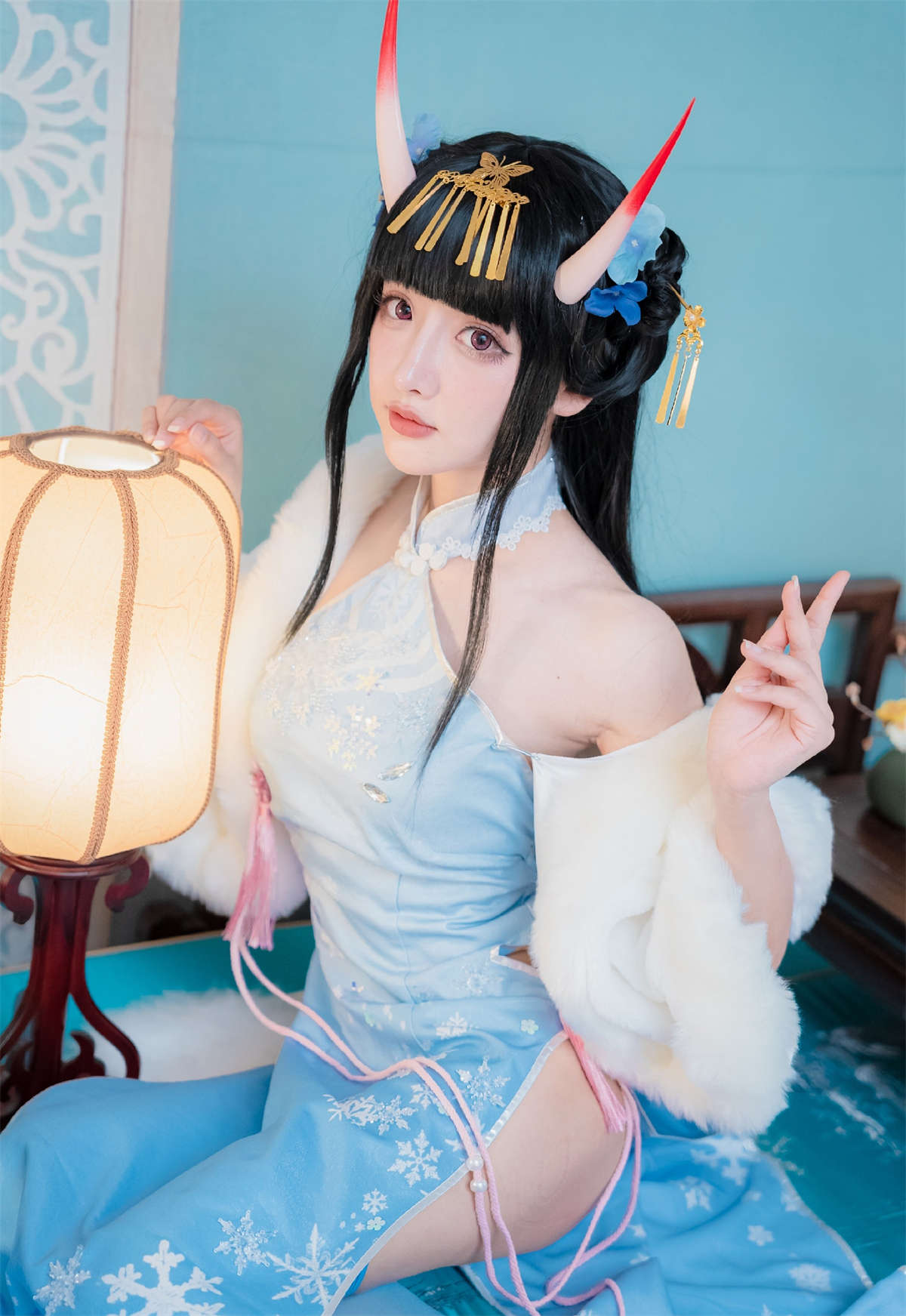 图片[2]-紫氯氯 No.019 能代 貅 旗袍-日更街拍