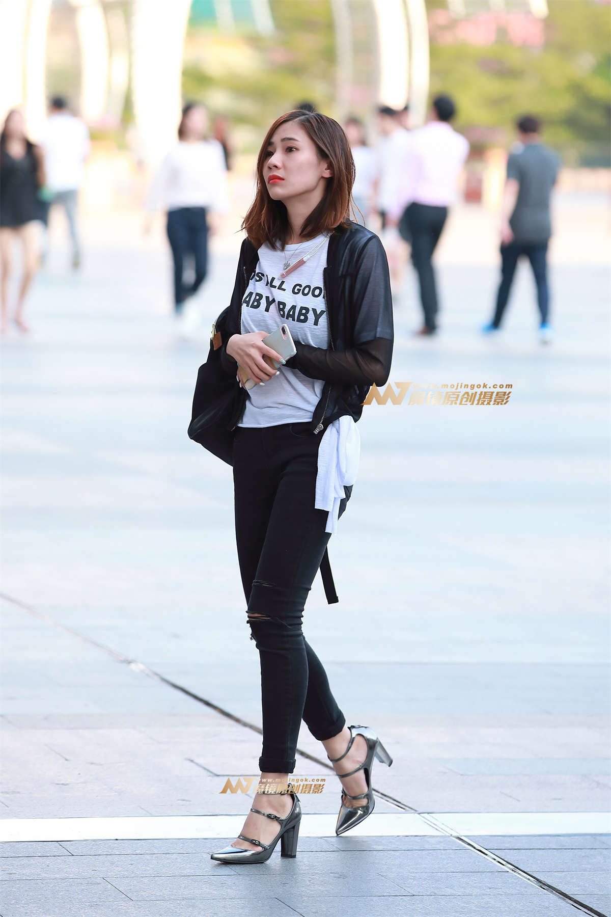 紧身裤，高跟鞋-日更街拍