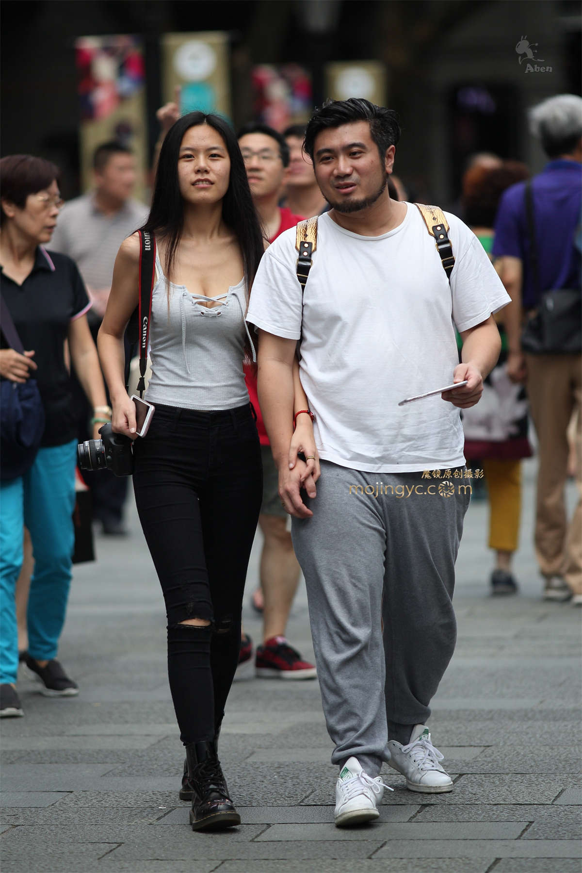 阿奔.2016.10.02.绳扣背心 破洞牛仔.13p-日更街拍