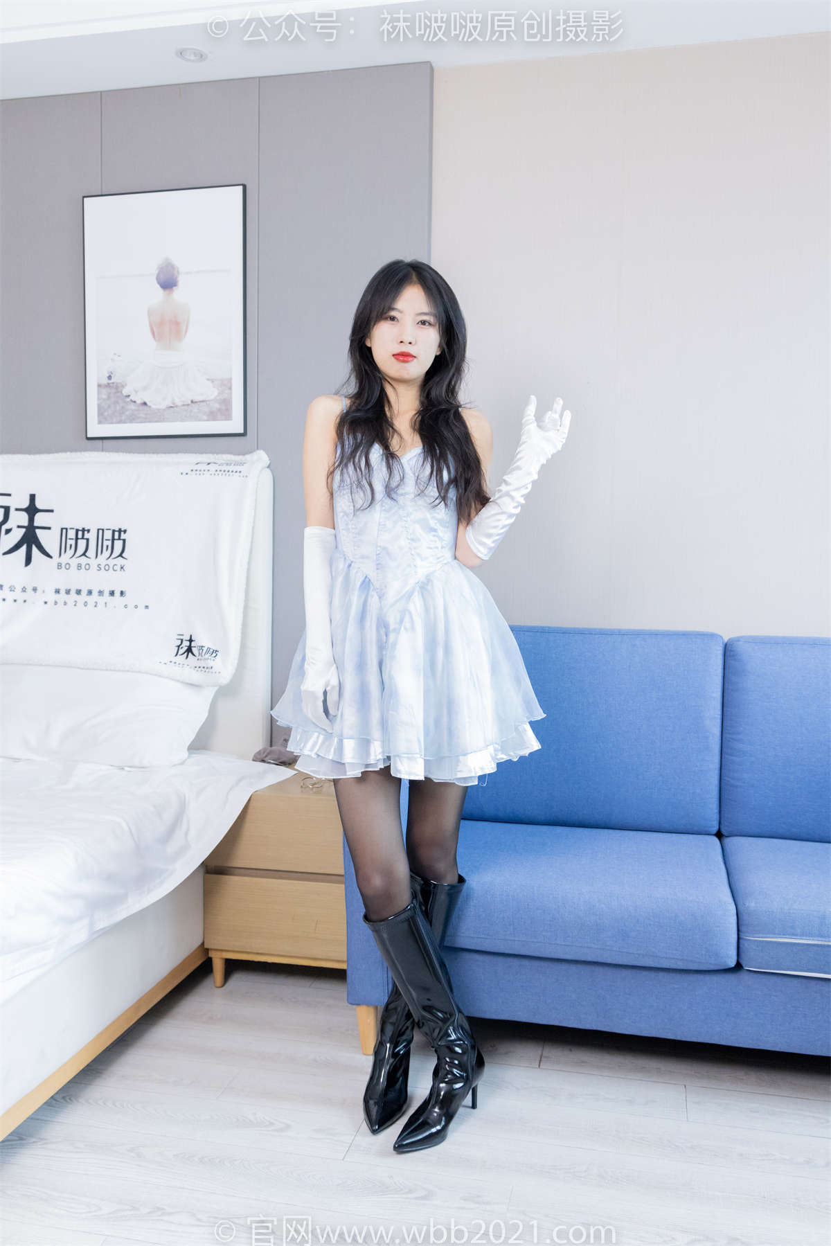袜啵啵 No.427 奶油-两双长靴、黑丝（脚尖微加固款）花絮版-日更街拍