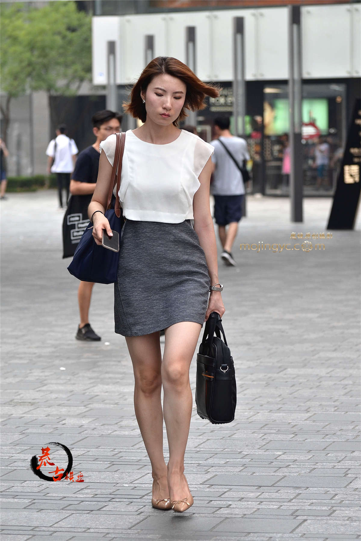图片[2]-9-20灰色裙子-日更街拍
