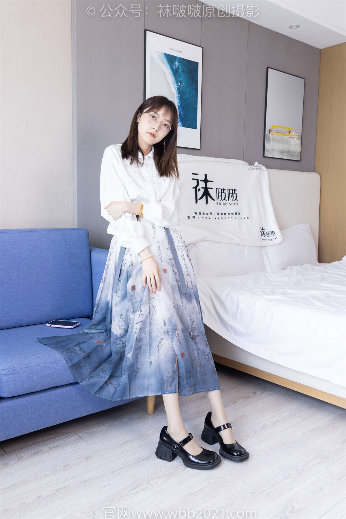 袜啵啵 No.428 稚予-皮鞋、灰丝（脚尖加固款）花絮版-日更街拍