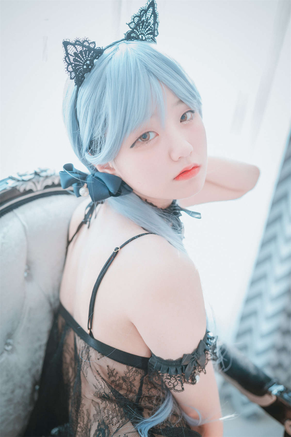 图片[2]-[DJAWA] Jenny – Schwarz und Weiß Katzenmädchen-日更街拍