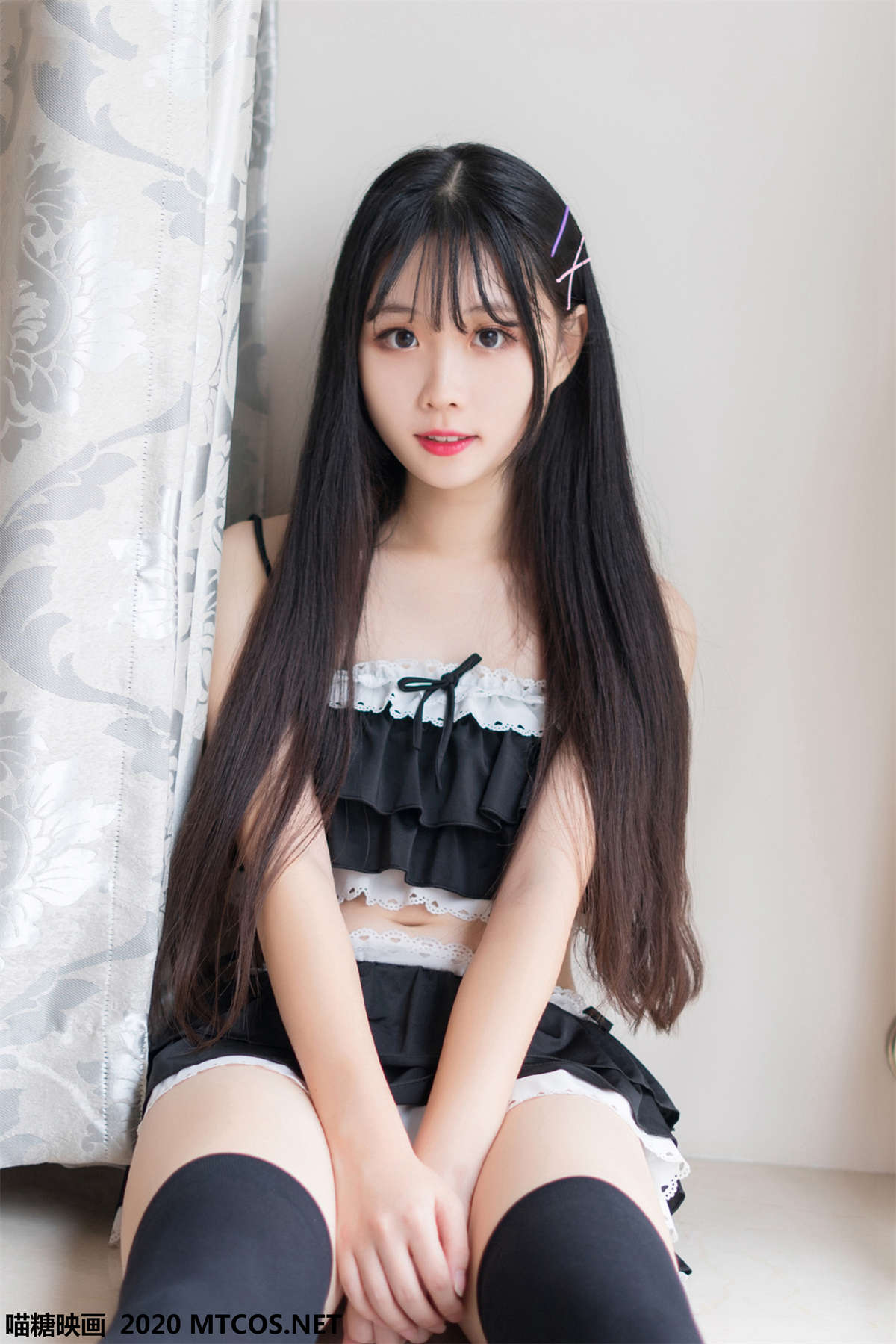 喵糖映画 VOL.102 蕾丝荷叶边泳衣-日更街拍