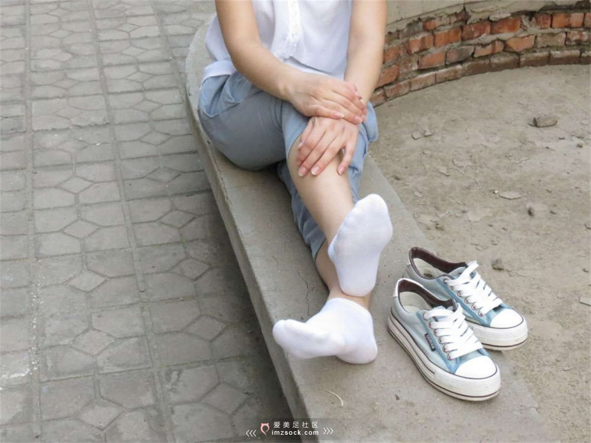图片[2]-MZSOCK-2018 No.250 浅蓝色帆布鞋白棉袜脚【第一季】-日更街拍