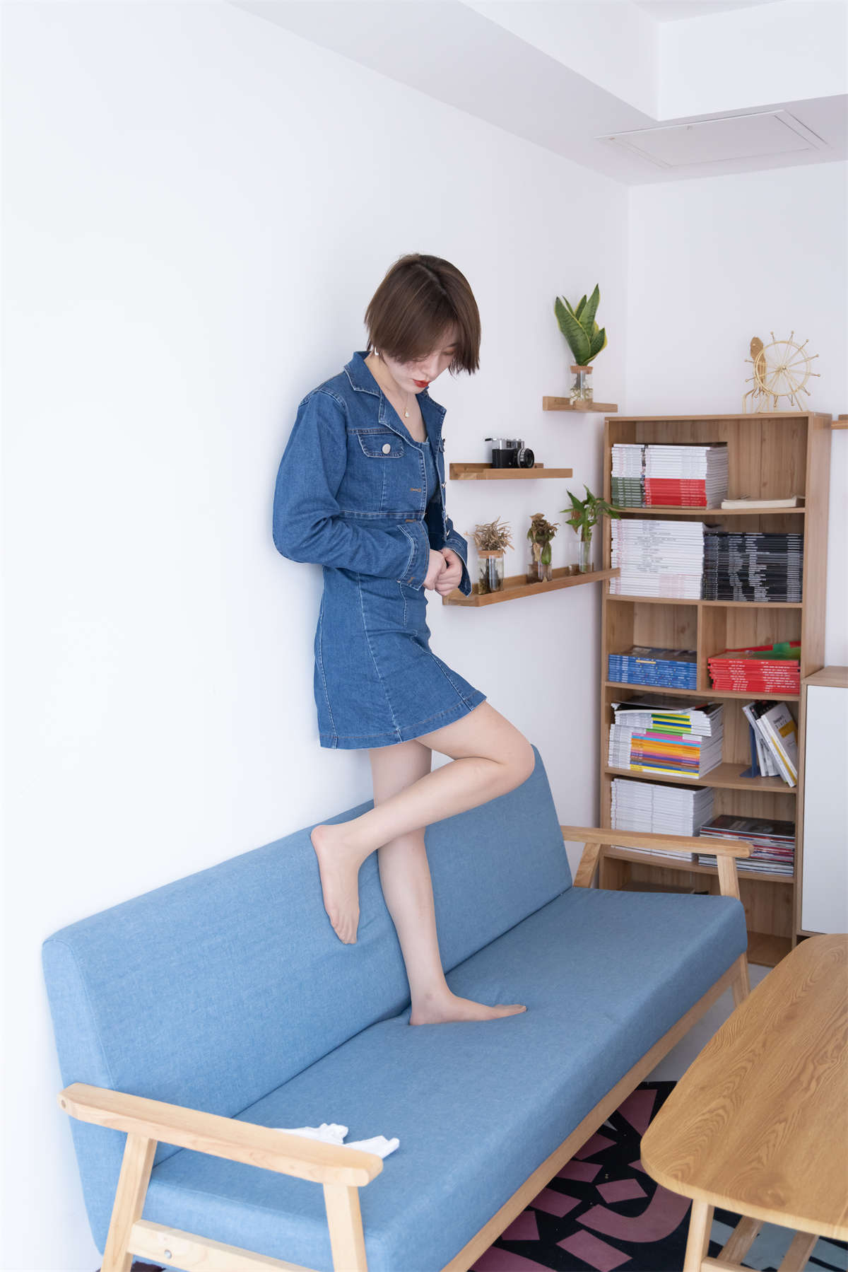 物恋传媒 NO.950期 七七-蓝色情怀-日更街拍