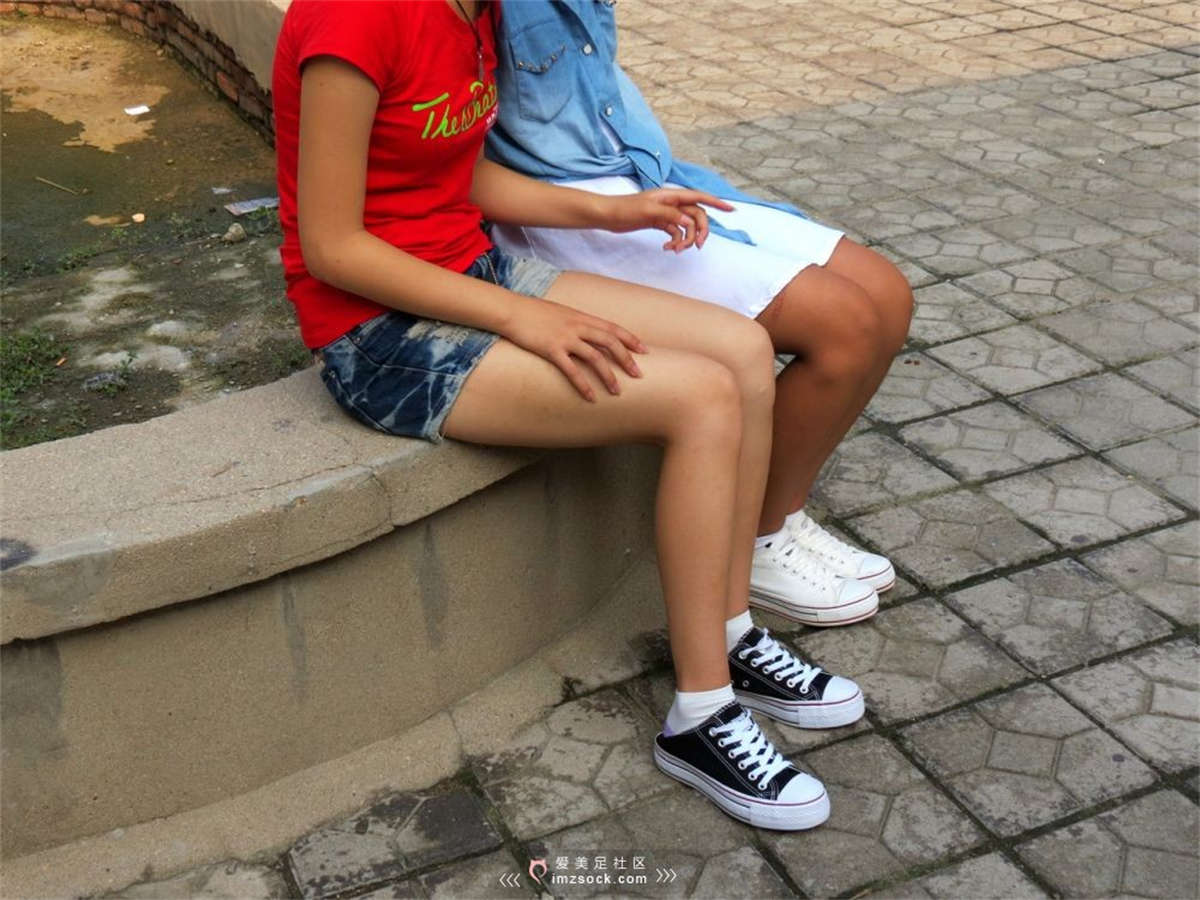 MZSOCK-2018 No.254 黑白帆布鞋两双棉袜脚 【第二季】-日更街拍