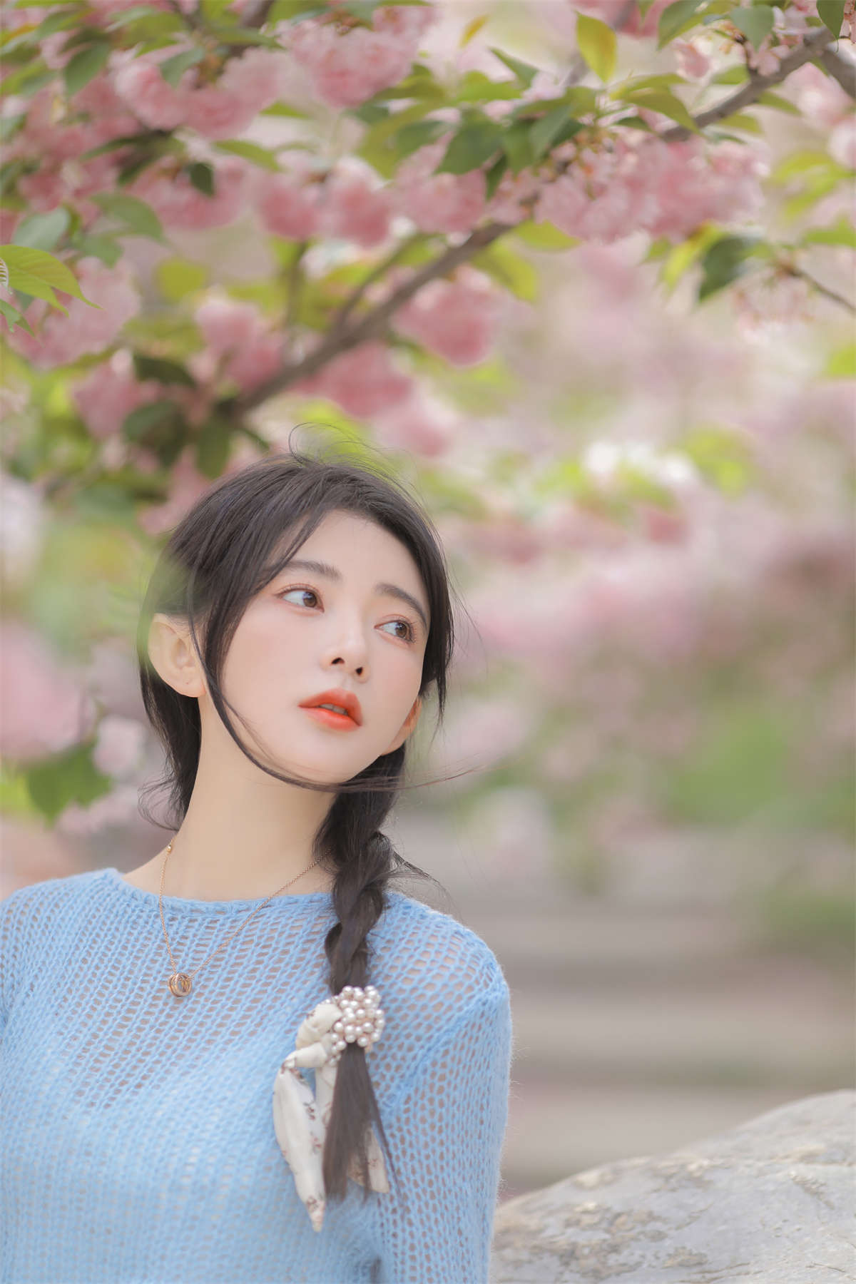 图片[2]-YITUYU艺图语 2022.06.22 粉蓝晚樱 杨伊墨-日更街拍