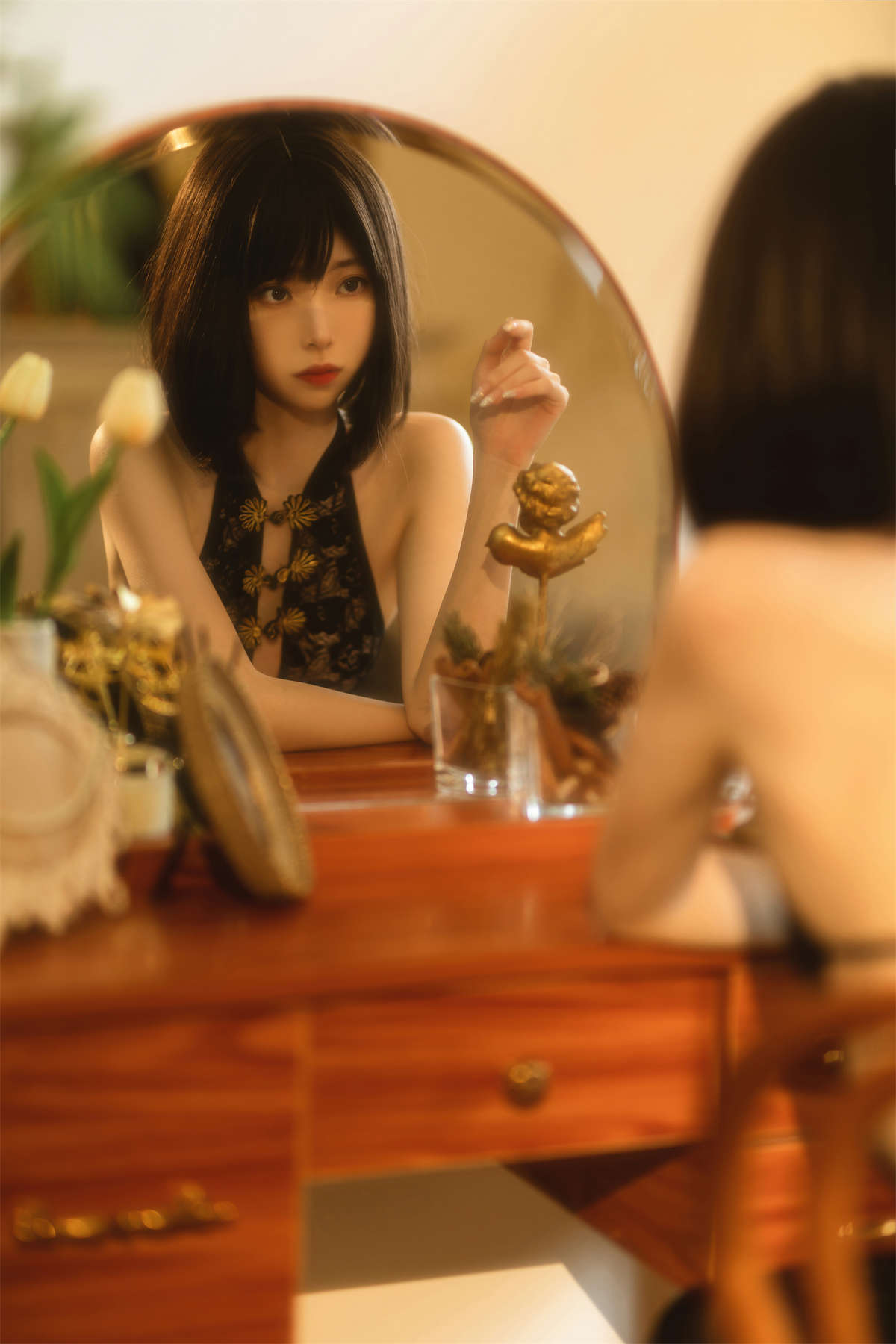 图片[2]-许岚(叁月life) 纯欲黑纱-日更街拍