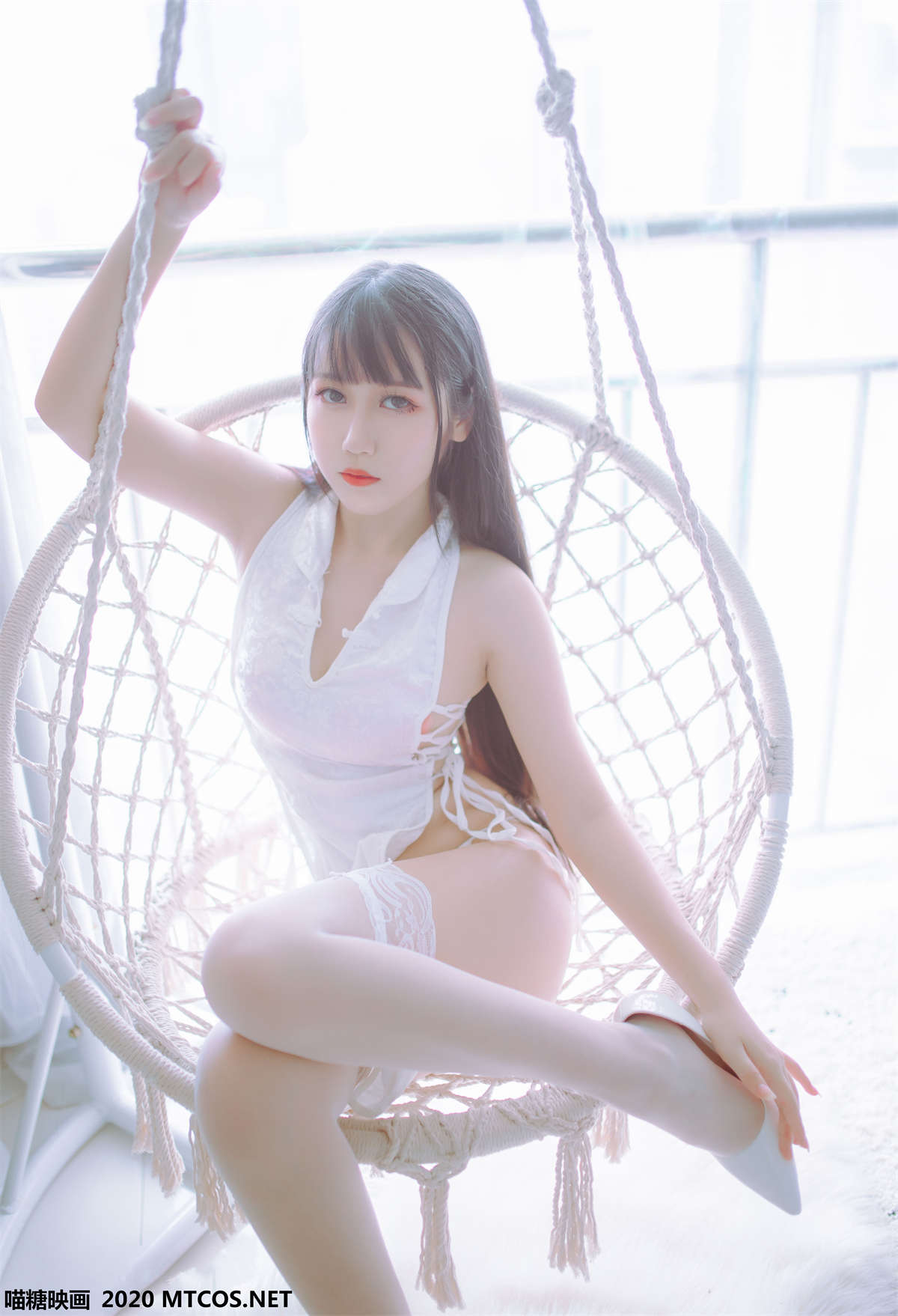 图片[2]-喵糖映画 VOL.114 黑白旗袍双子-日更街拍