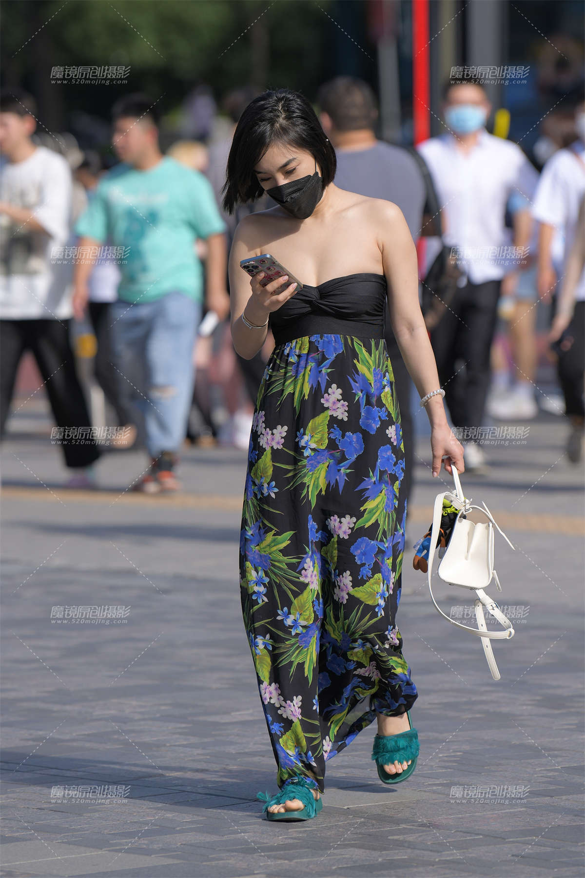 抹胸印花裤女士-日更街拍