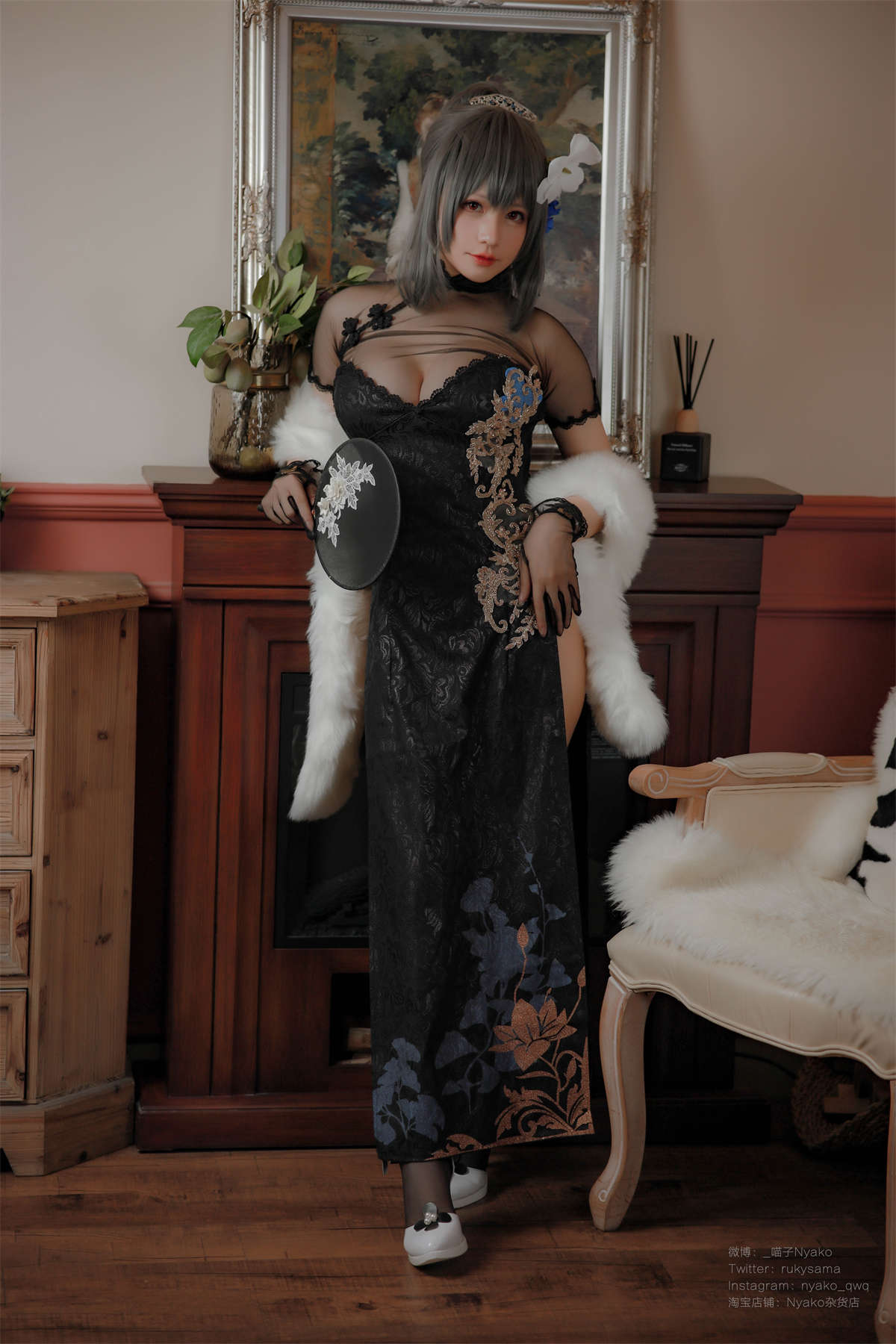 图片[2]-Nyako喵子 NO.040 路易九世旗袍-日更街拍