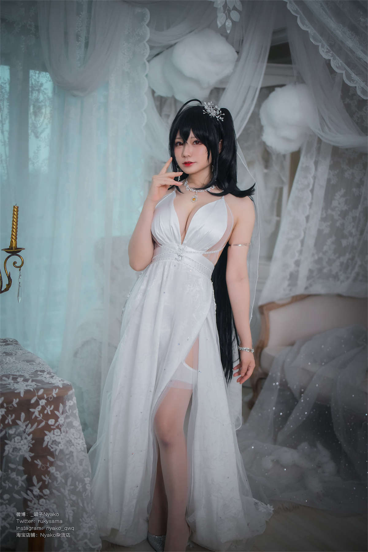 图片[2]-Nyako喵子 NO.041 大凤纯白婚纱-日更街拍
