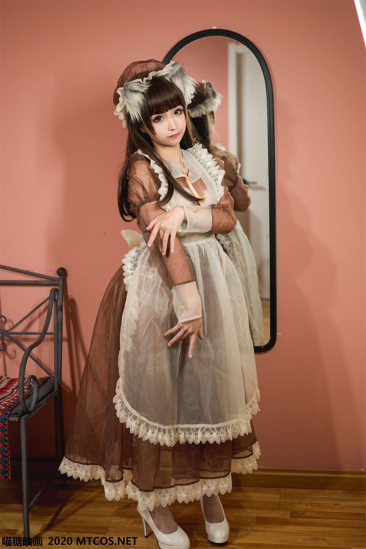 图片[2]-喵糖映画 VOL.124 棕色女仆装 蠢沫沫-日更街拍