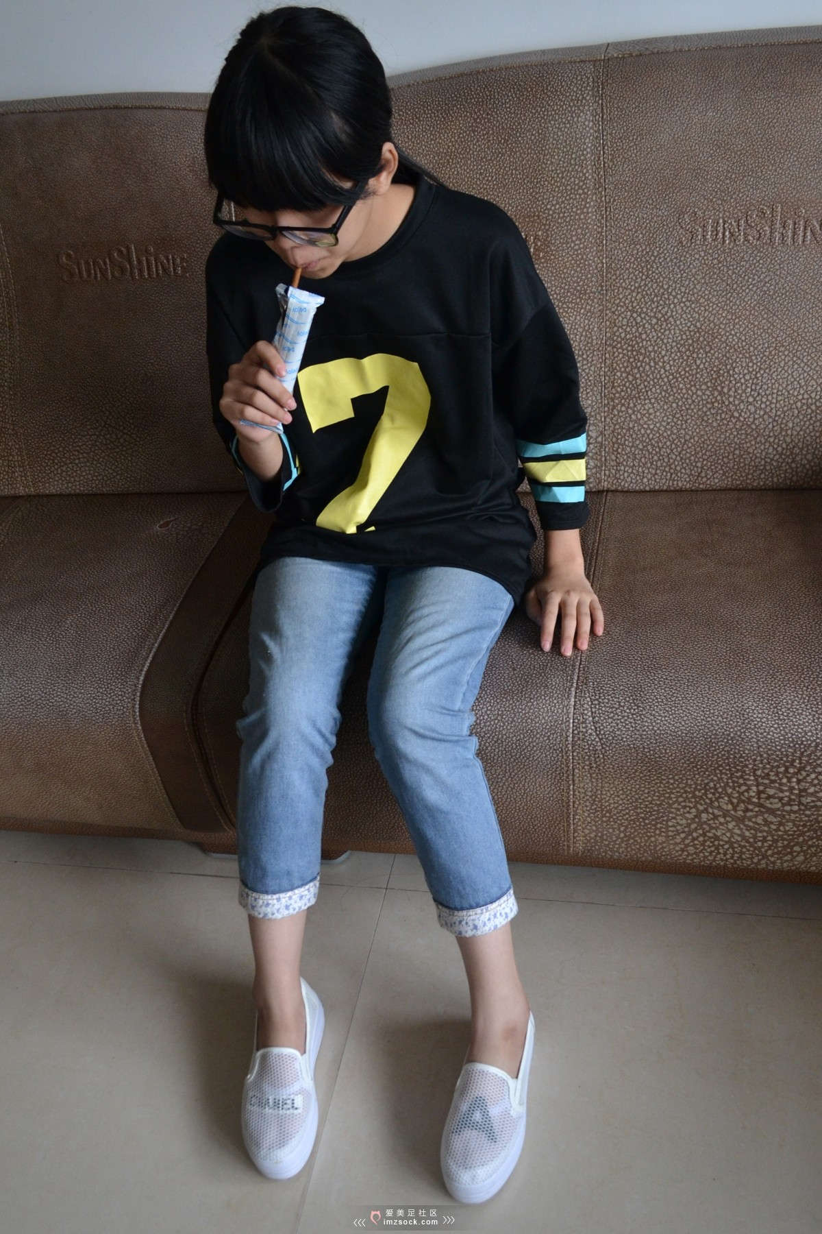 MZSOCK-2018 No.284 小女生 松糕鞋 船袜黑丝-日更街拍