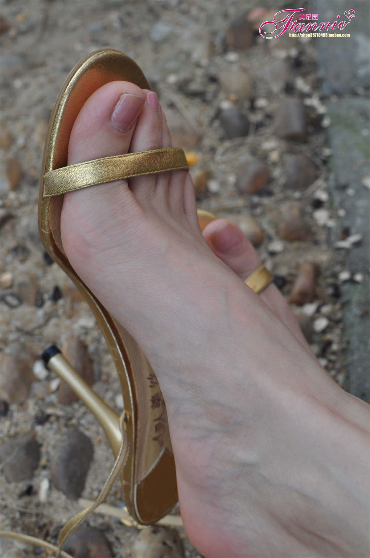 图片[2]-Fannie芬妮美足园NO.440 早春二月（金色高跟）-日更街拍
