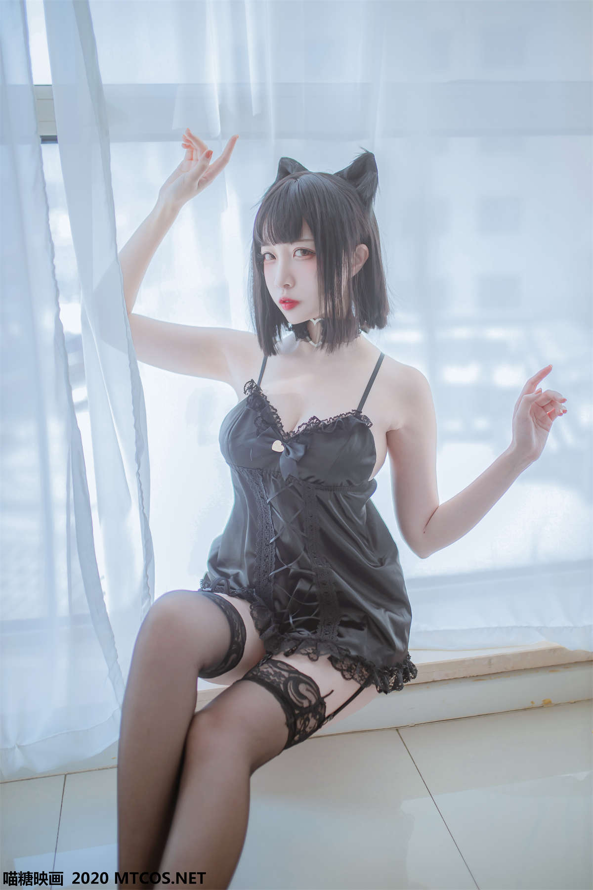 喵糖映画 VOL.128 私房双人猫耳-日更街拍