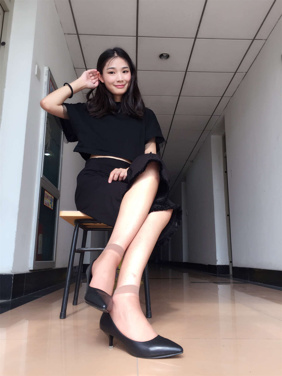 图片[2]-学妹校园寝室短丝系列027期 陆晓芸-日更街拍