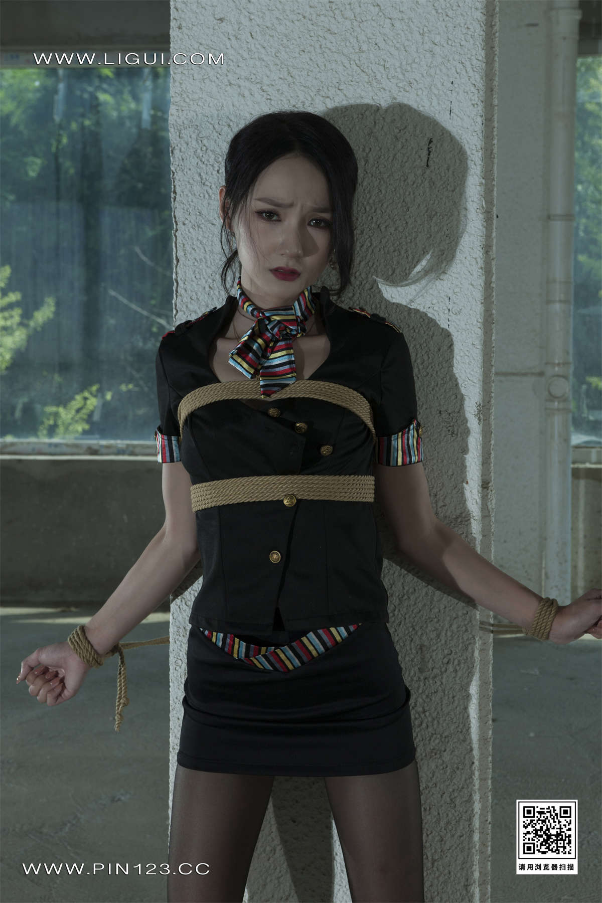 图片[2]-Ligui丽柜 2022.09.02 劫持空姐 心心-日更街拍