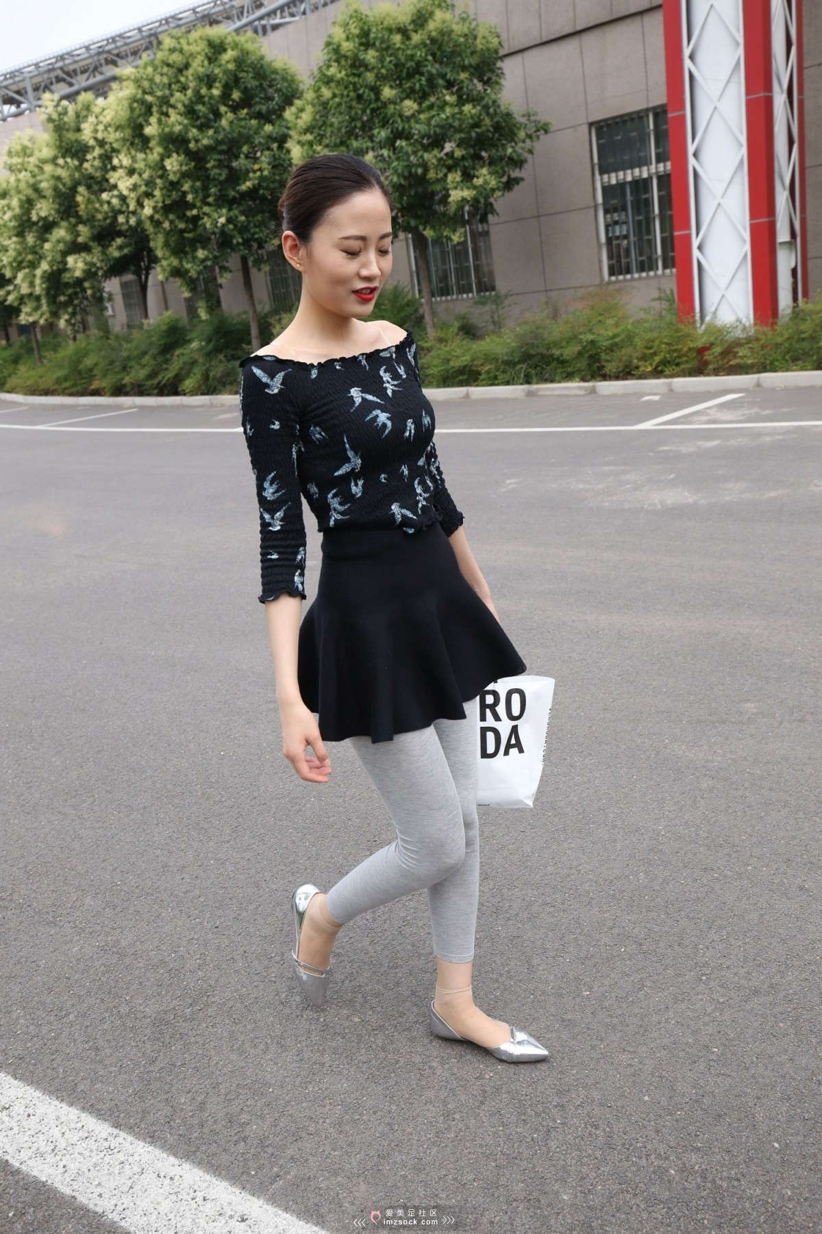 MZSOCK-2018 No.291 舞蹈系 灰色打底裤 短丝小姐姐 【下部】-日更街拍