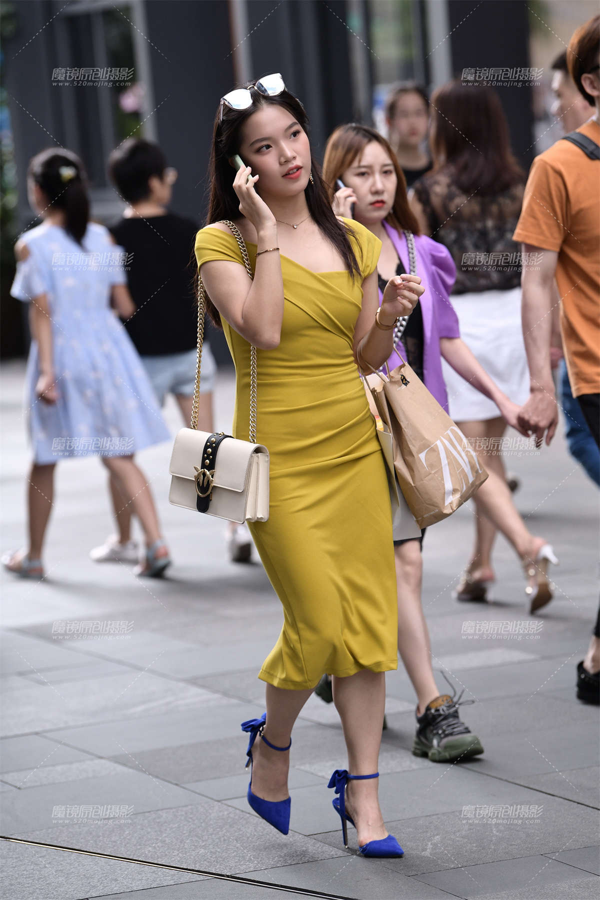 【慕容笙赛贴】黄色包臀裙美女-日更街拍