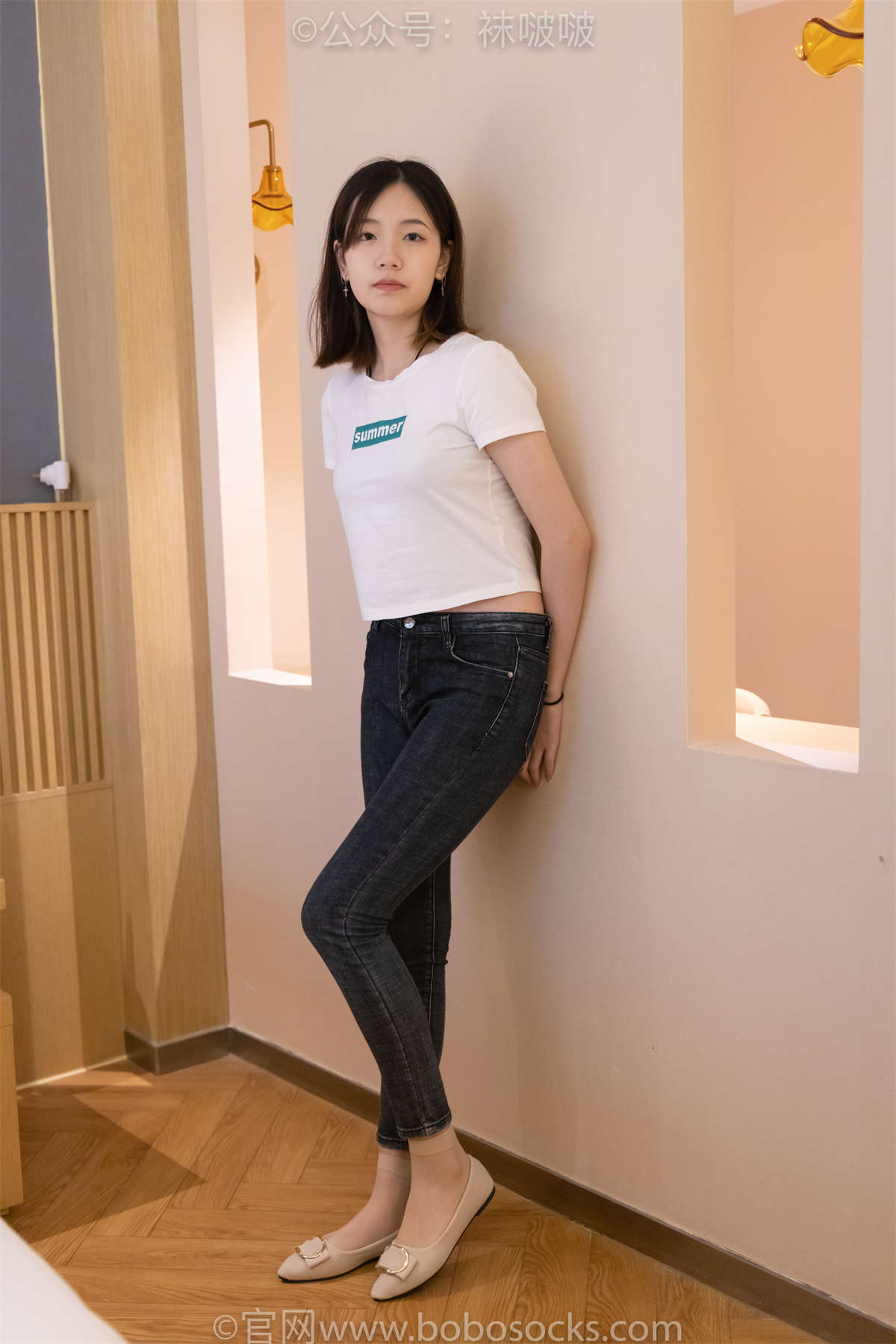 图片[2]-袜啵啵 No.063 小甜豆-平底鞋、短肉丝（脚尖加固款）、短…-日更街拍