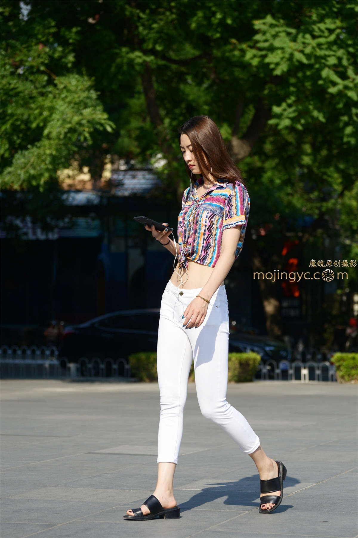 图片[2]-低腰白裤漏脐装（10p）-日更街拍