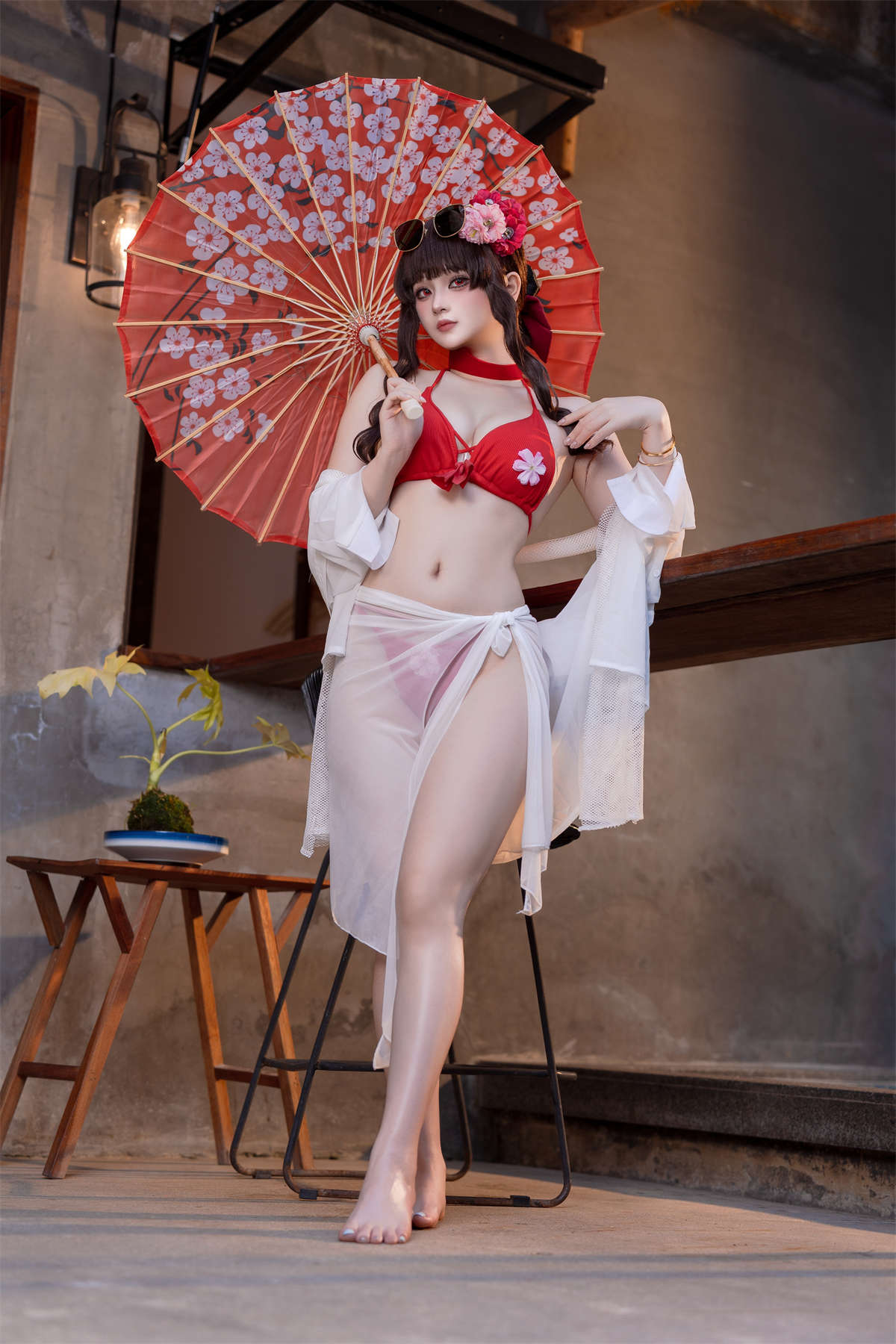 屿鱼 樱花泳装-日更街拍