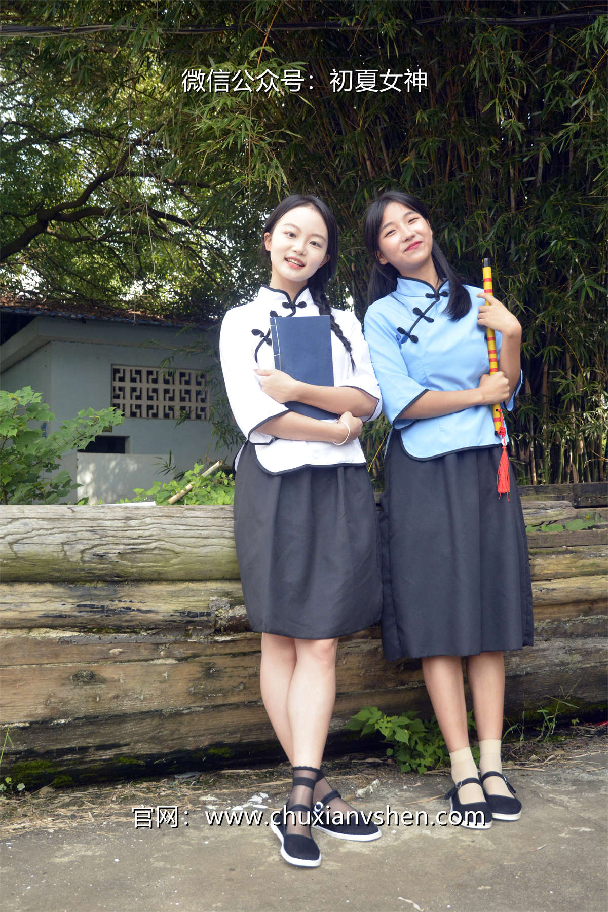 图片[2]-初夏女神 No.090 点点&双双 民国姐妹-日更街拍
