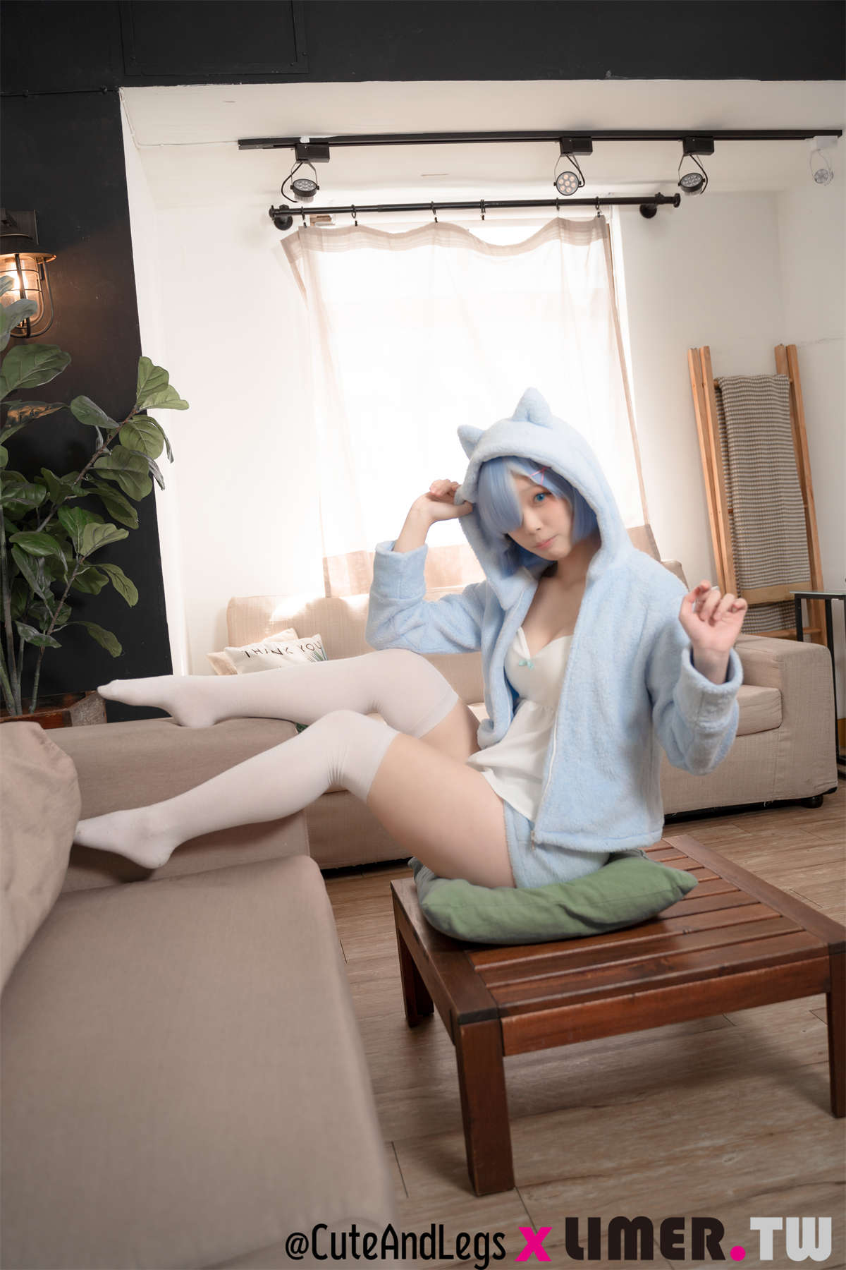 图片[2]-Limerence原创 NO.98 异世界新人之之初次Re小猫咪睡衣雷姆-日更街拍