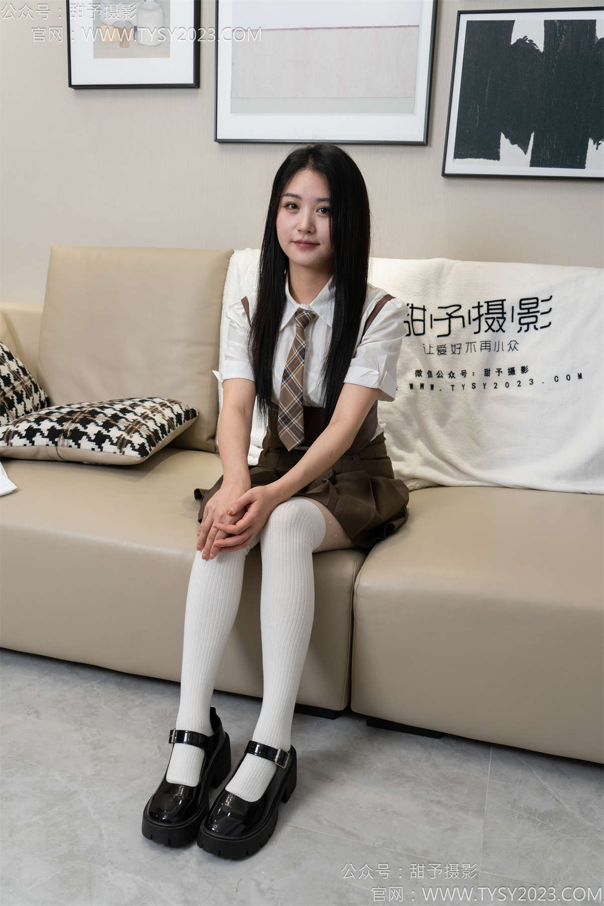 图片[2]-甜予摄影150期：澜澜-皮鞋、大腿袜、小腿袜、波点白丝袜 完整版-日更街拍