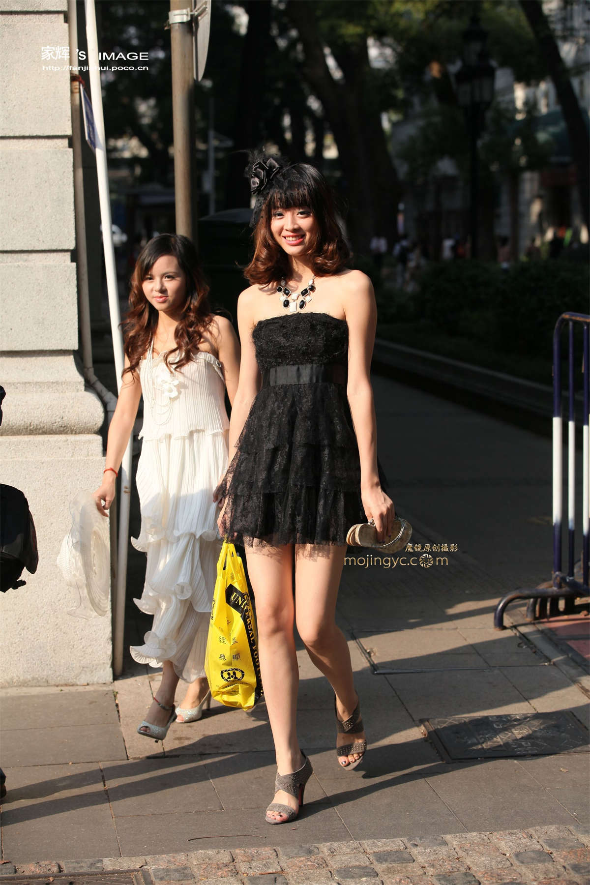 图片[2]-黑色纱裙长腿妹子-日更街拍
