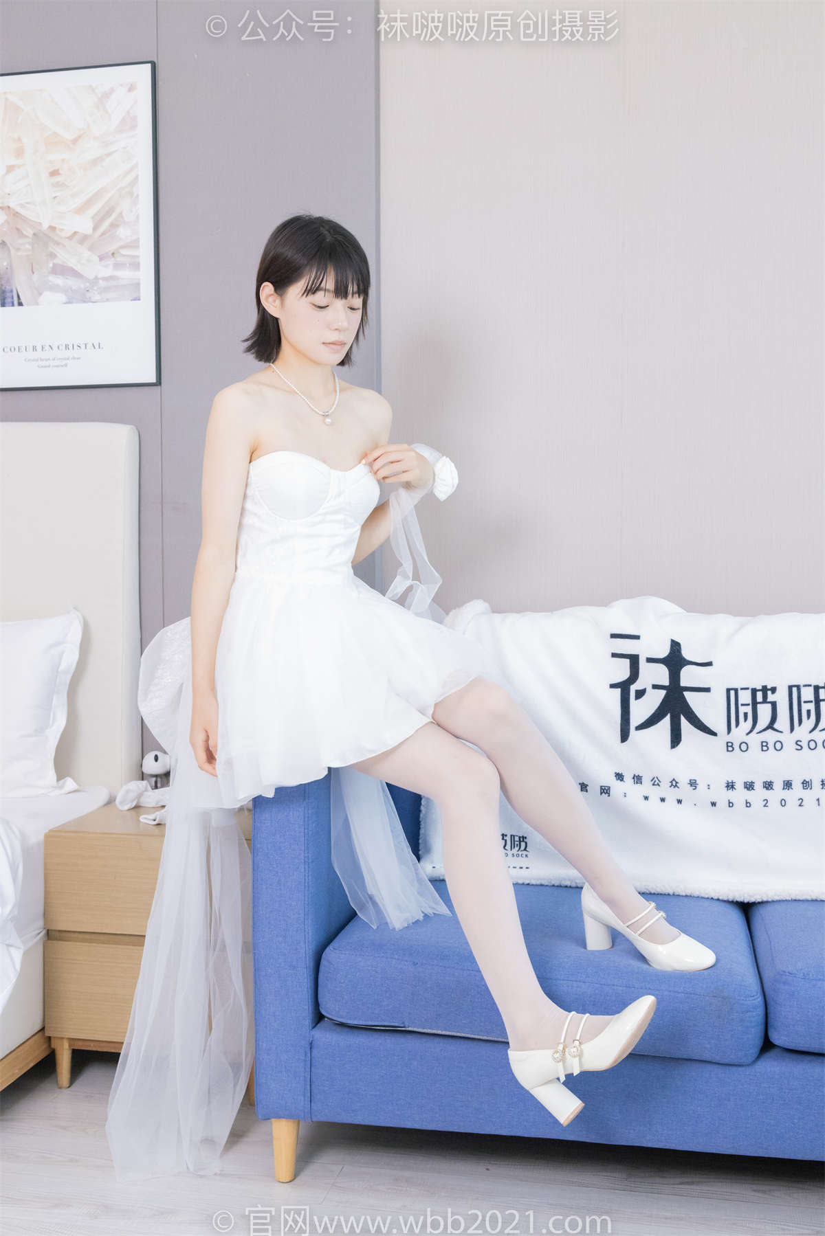 袜啵啵 No.443 糯米-高跟鞋、白丝（脚尖加固款）、裸足 花絮版-日更街拍