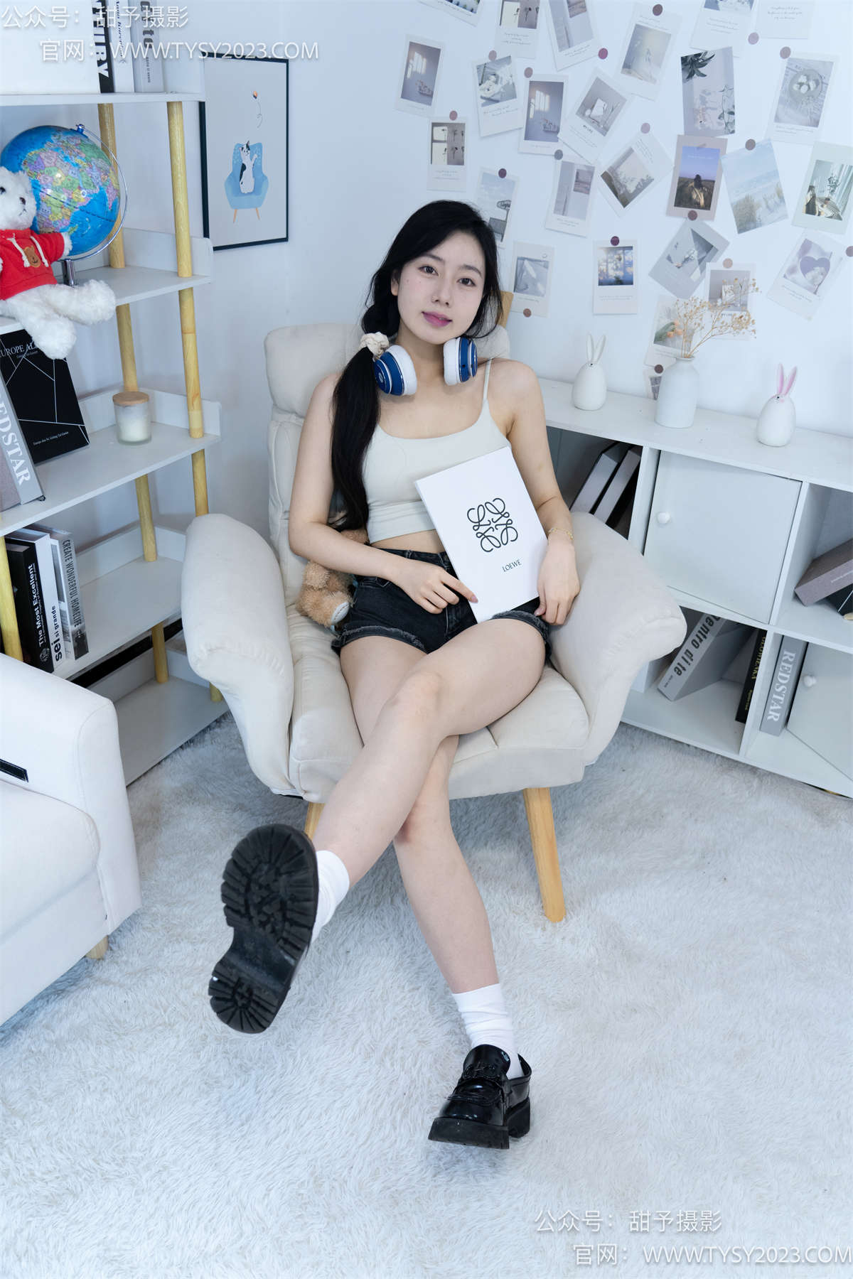 图片[2]-甜予摄影003期：鱼鱼-皮鞋、白棉袜、裸足 完整版-日更街拍