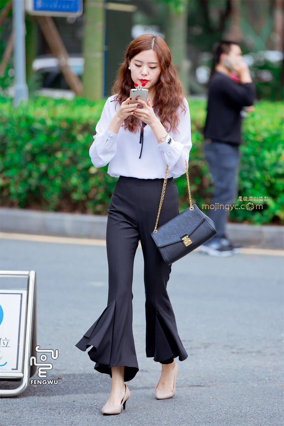 图片[2]-紧身裤喇叭裤，高跟（9）-日更街拍