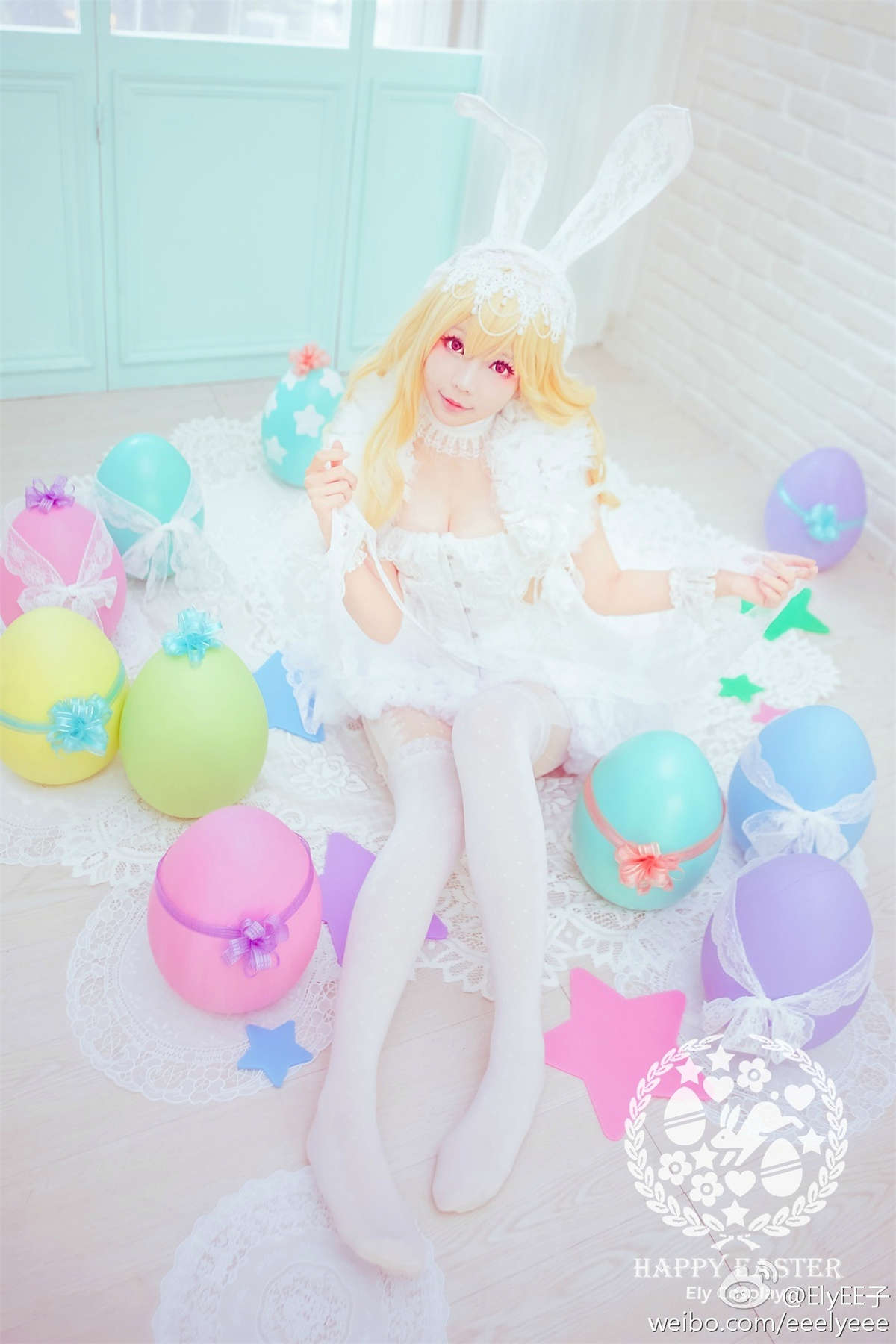 Ely_eee(ElyEE子) 兔耳白礼服-日更街拍