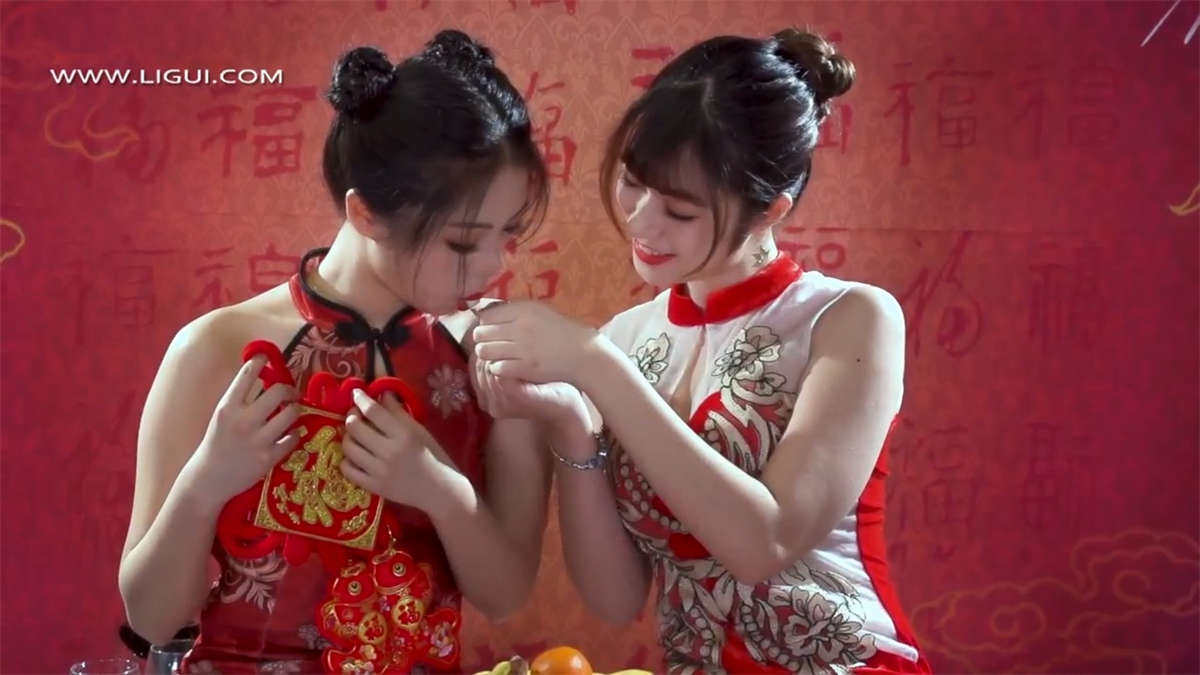 Ligui丽柜视频 2020.01.25 双生花之丝丝如意 安娜&潘潘-日更街拍