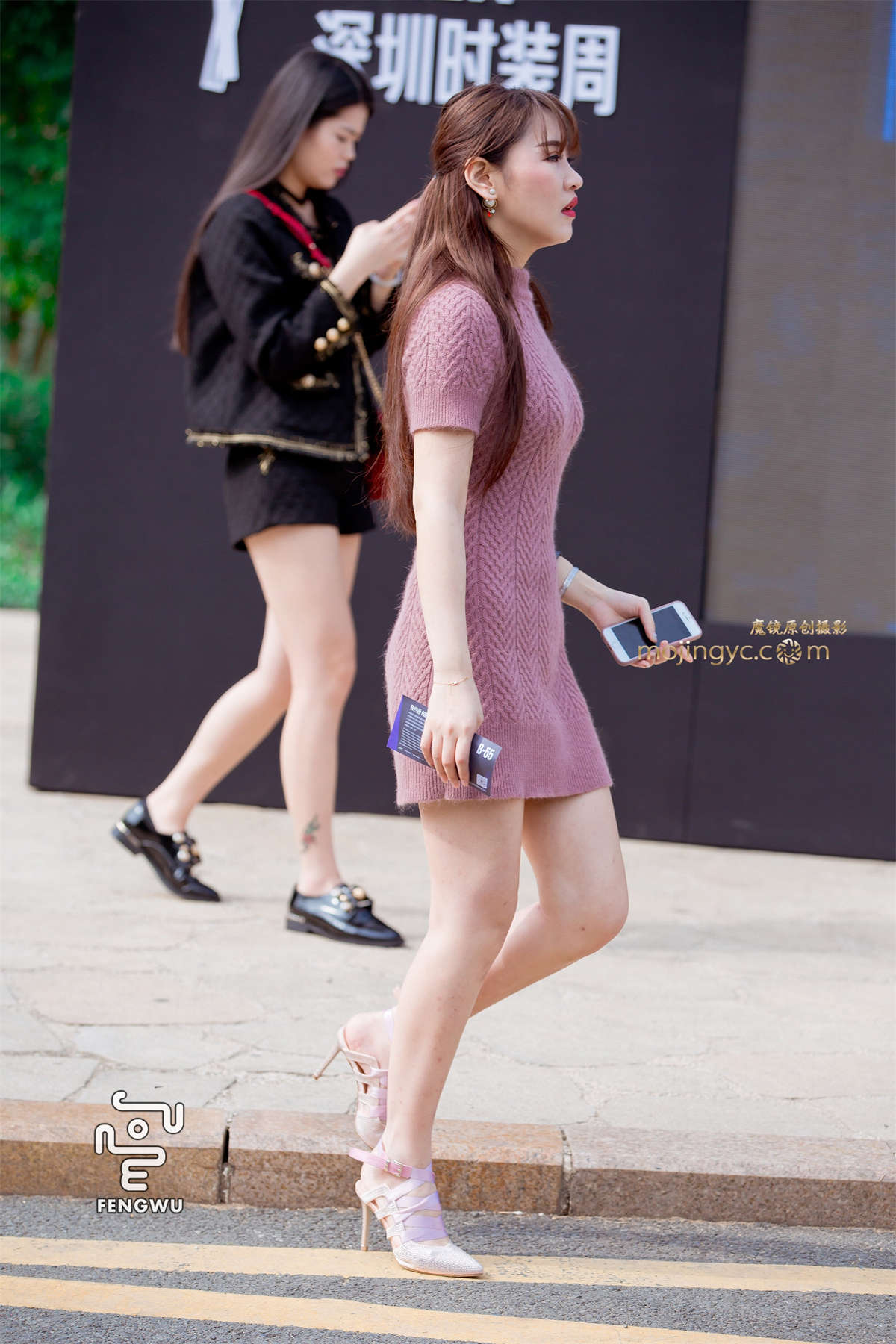 连衣短裙，裸腿，高跟（14）-日更街拍