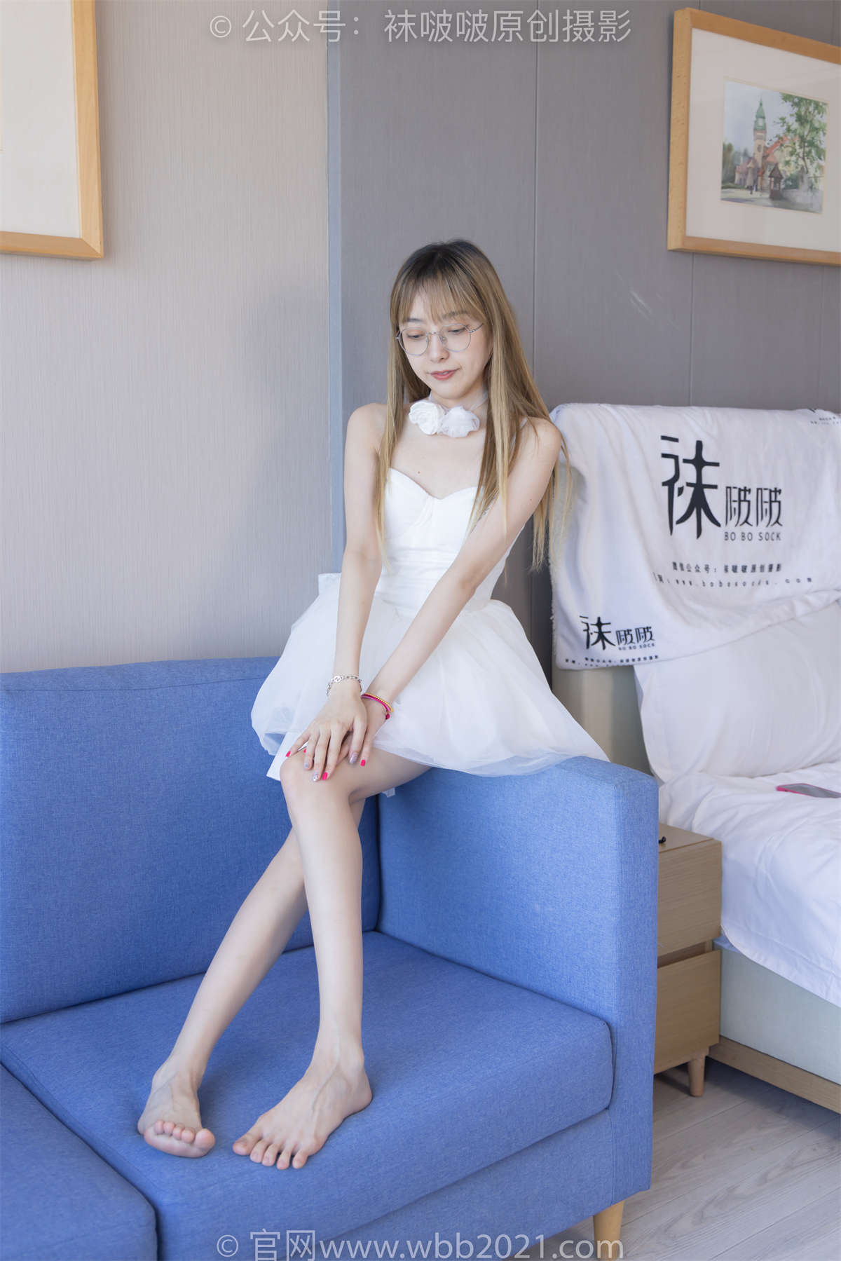 袜啵啵 No.277 稚予-高跟鞋、肉丝（脚尖微加固款）、裸足、婚纱小礼裙 花絮版-日更街拍