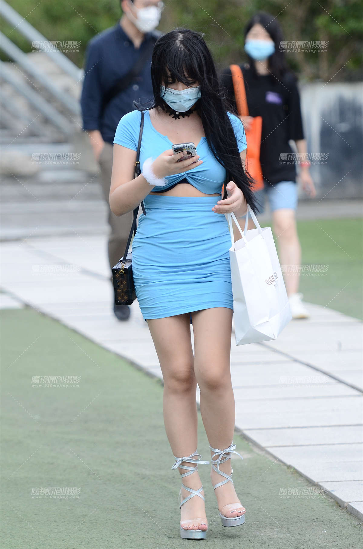 【神摄手赛贴】蓝色包臀裙-日更街拍