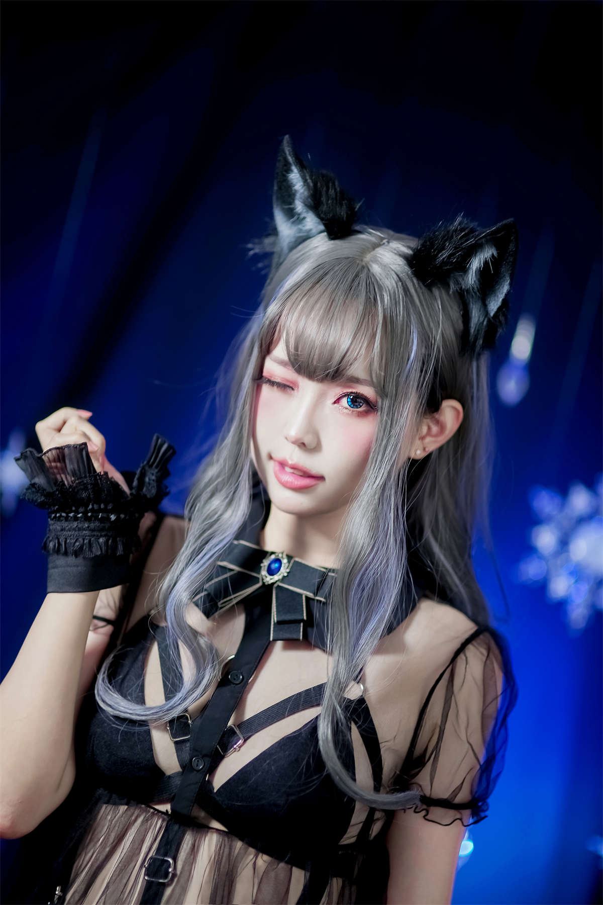 Ely_eee(ElyEE子) 灰太狼-黑色透视-日更街拍