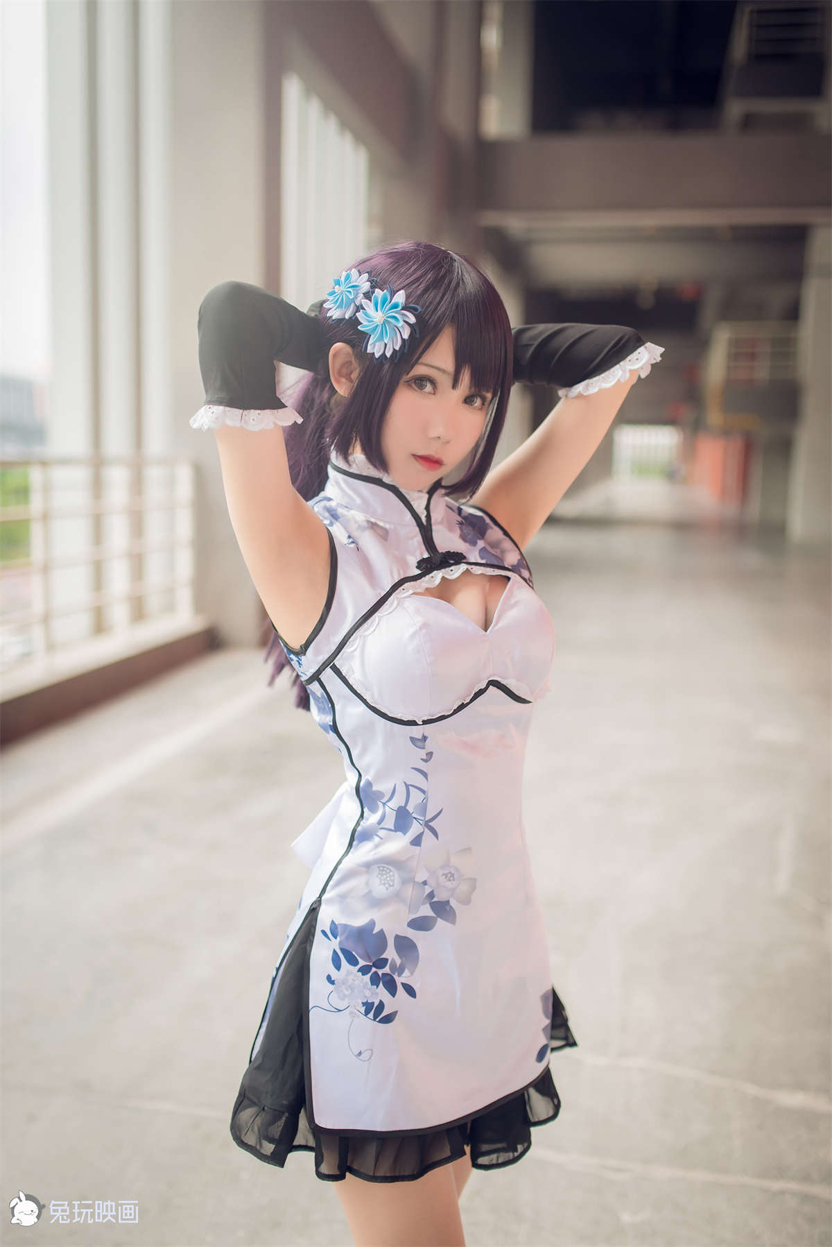 兔玩映画 B71.007 肉丝旗袍插图1