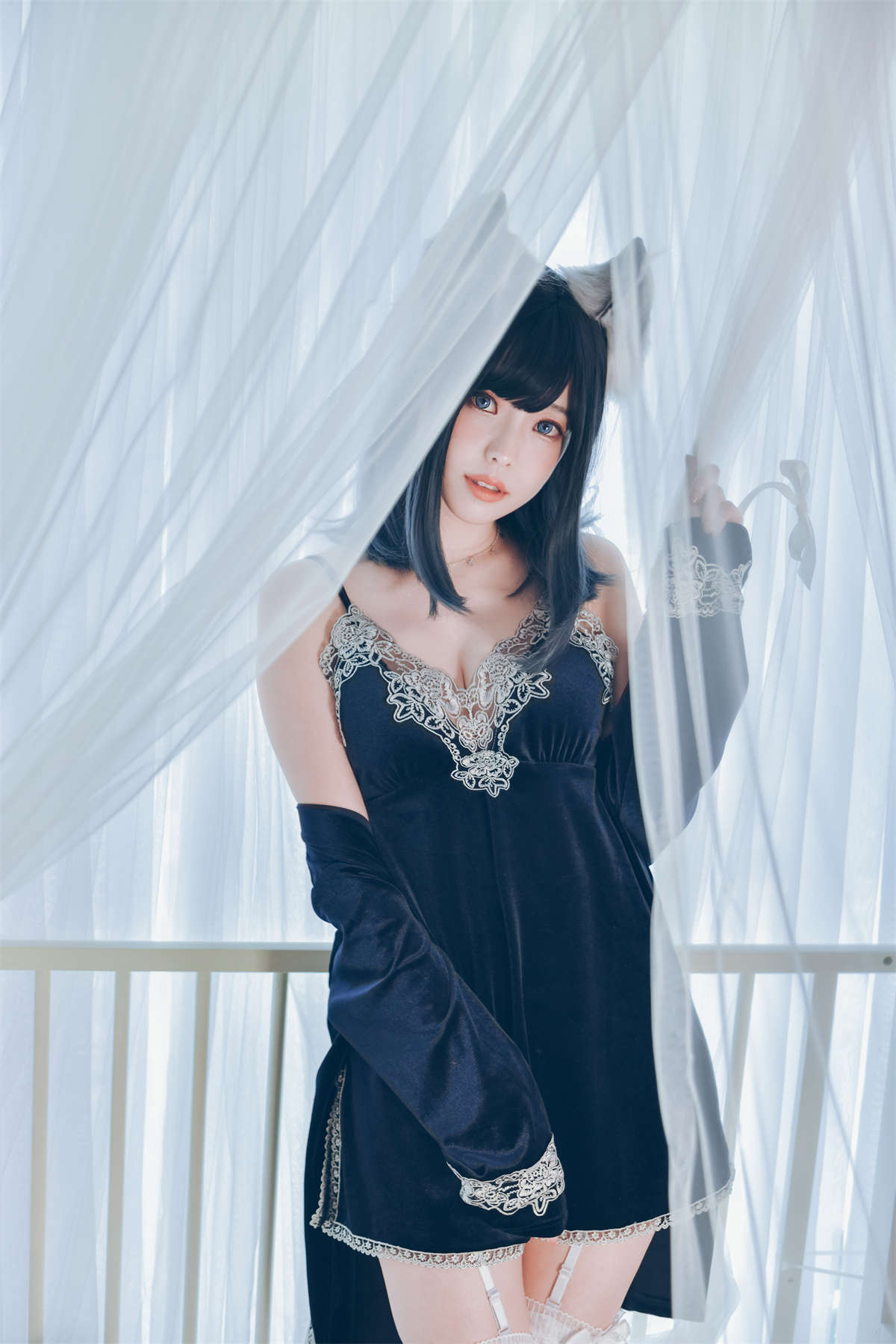 Ely_eee(ElyEE子) Sleepy Velvet Blue-日更街拍