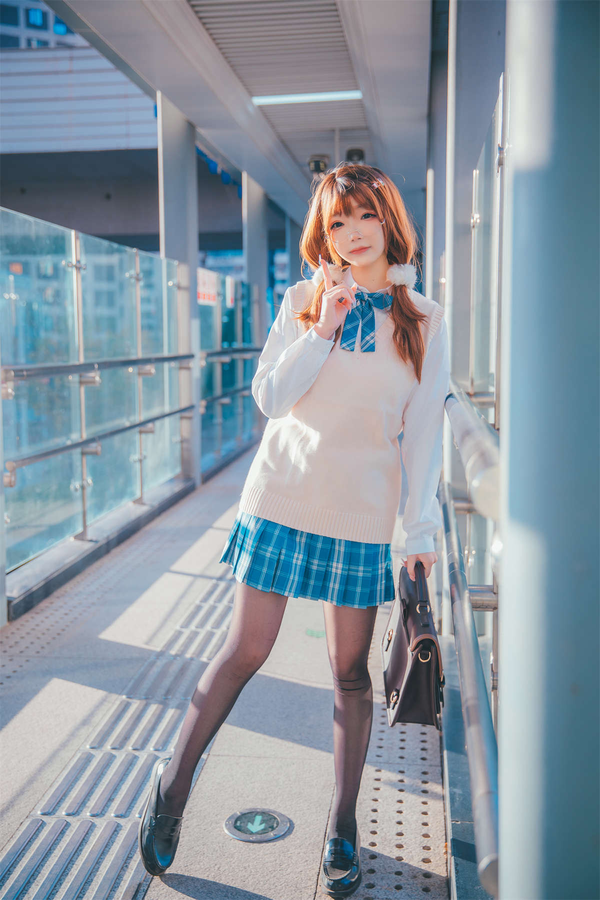 图片[2]-知名Coser-雪琪SAMA No.52 JK夕阳-日更街拍