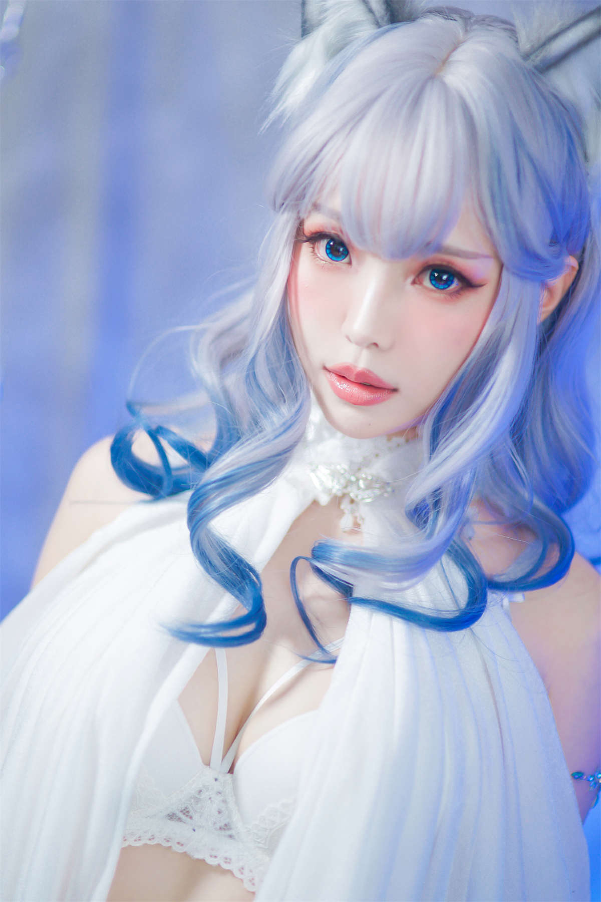 Ely_eee(ElyEE子) 猫耳白丝带-日更街拍