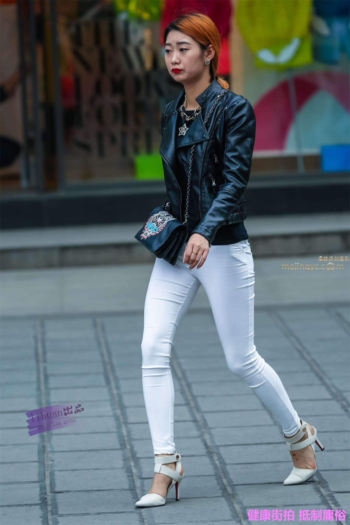 李欢原创-白裤，紧翘（16P）-日更街拍