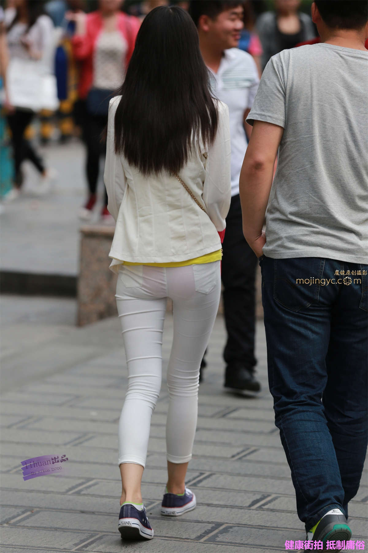 李欢原创-白裤，紧透（9P）-日更街拍